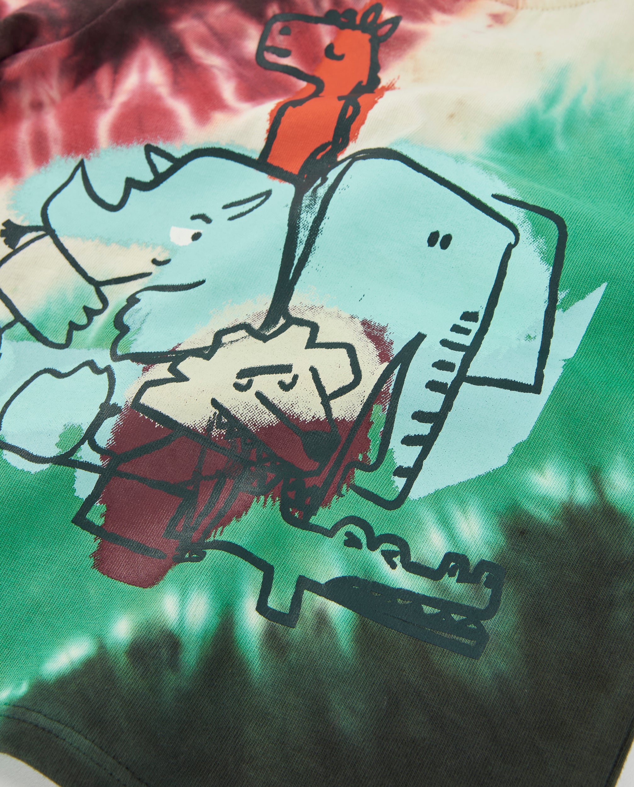 Camiseta de niño de punto con manga larga y estampado tie dye