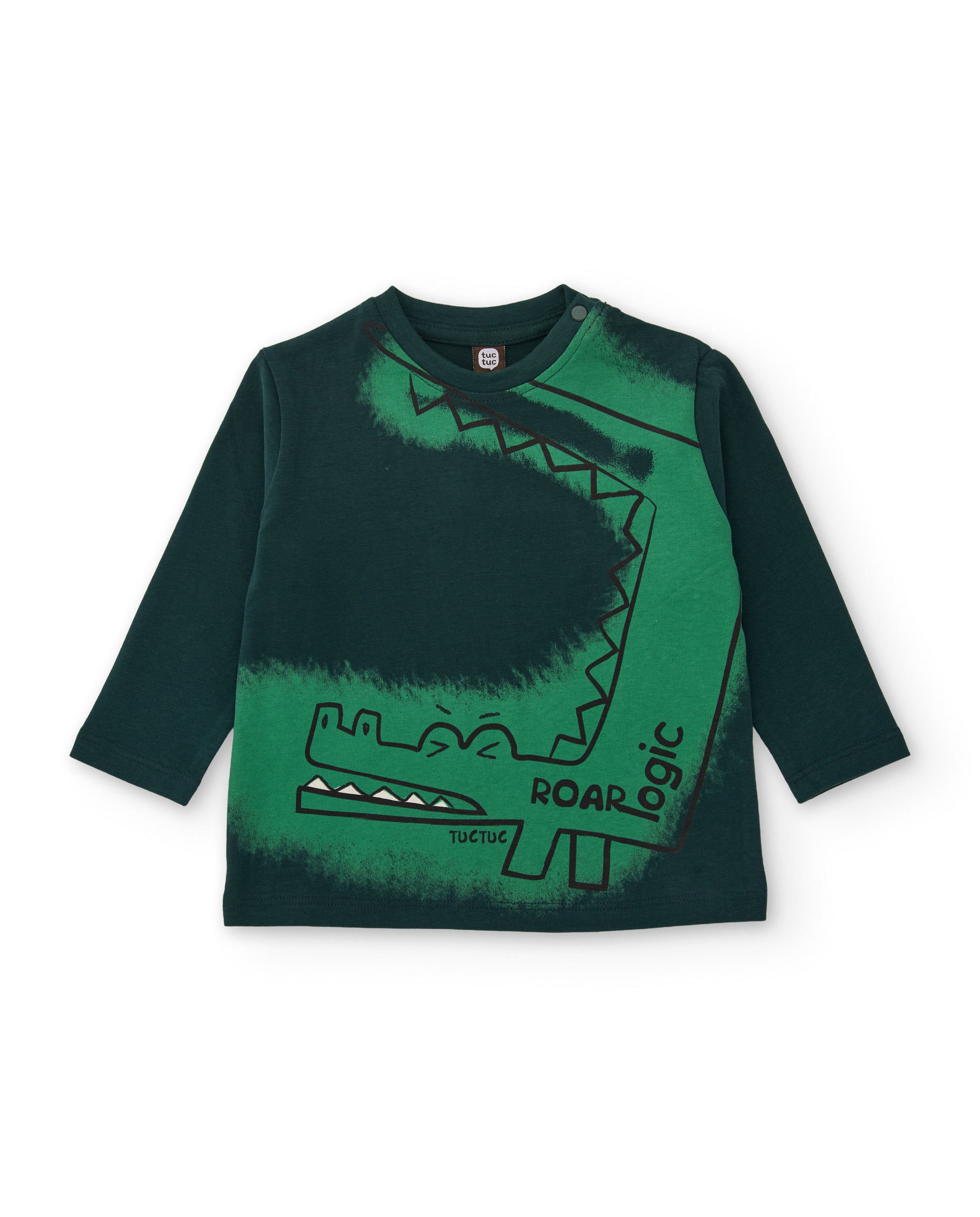 Camiseta de niño de punto con estampado de cocodrilo y manga larga