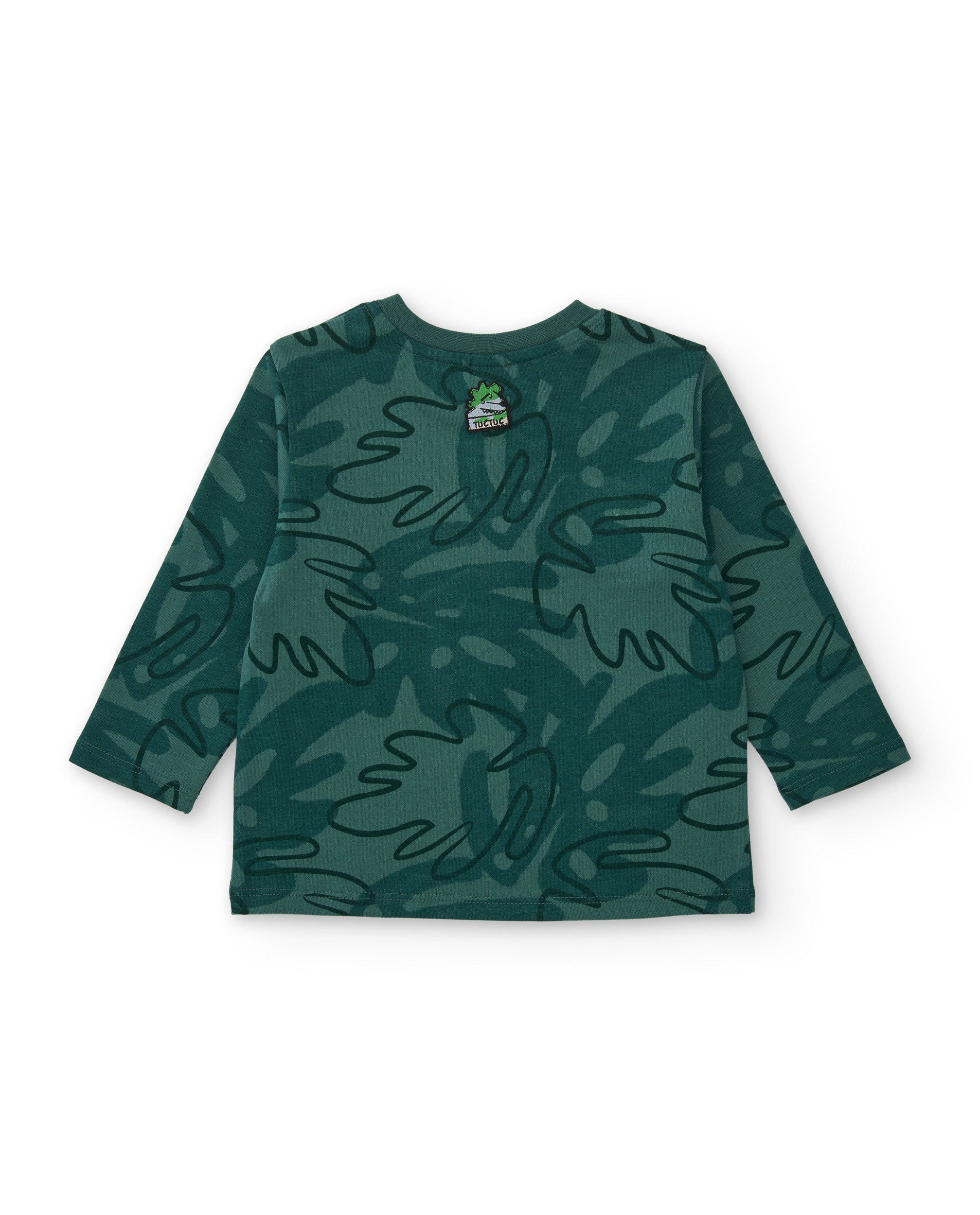 Camiseta de niño de punto con diseño de selva y bolsillo