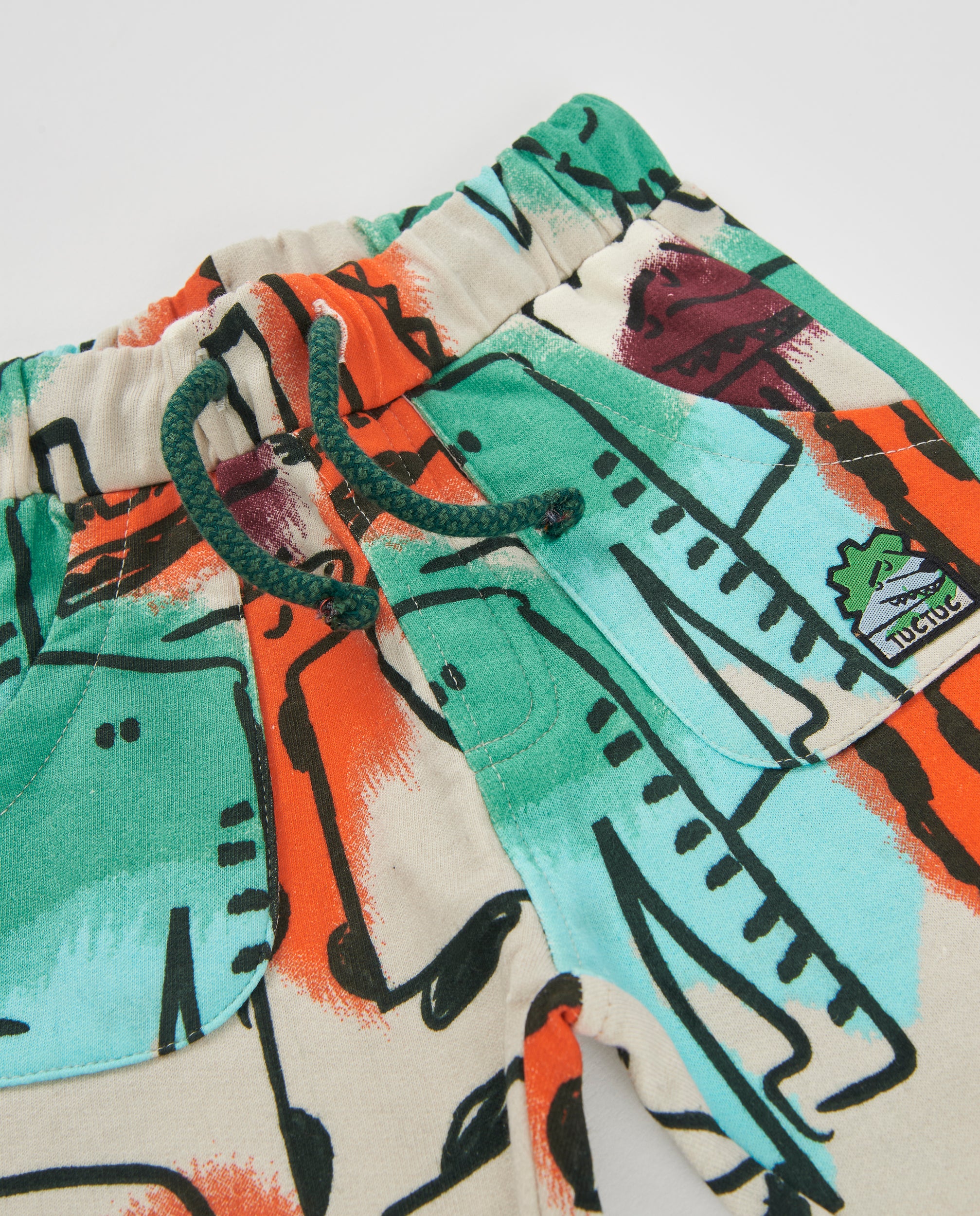 Pantalón de niño de felpa con diseño de sabana y cintura elástica