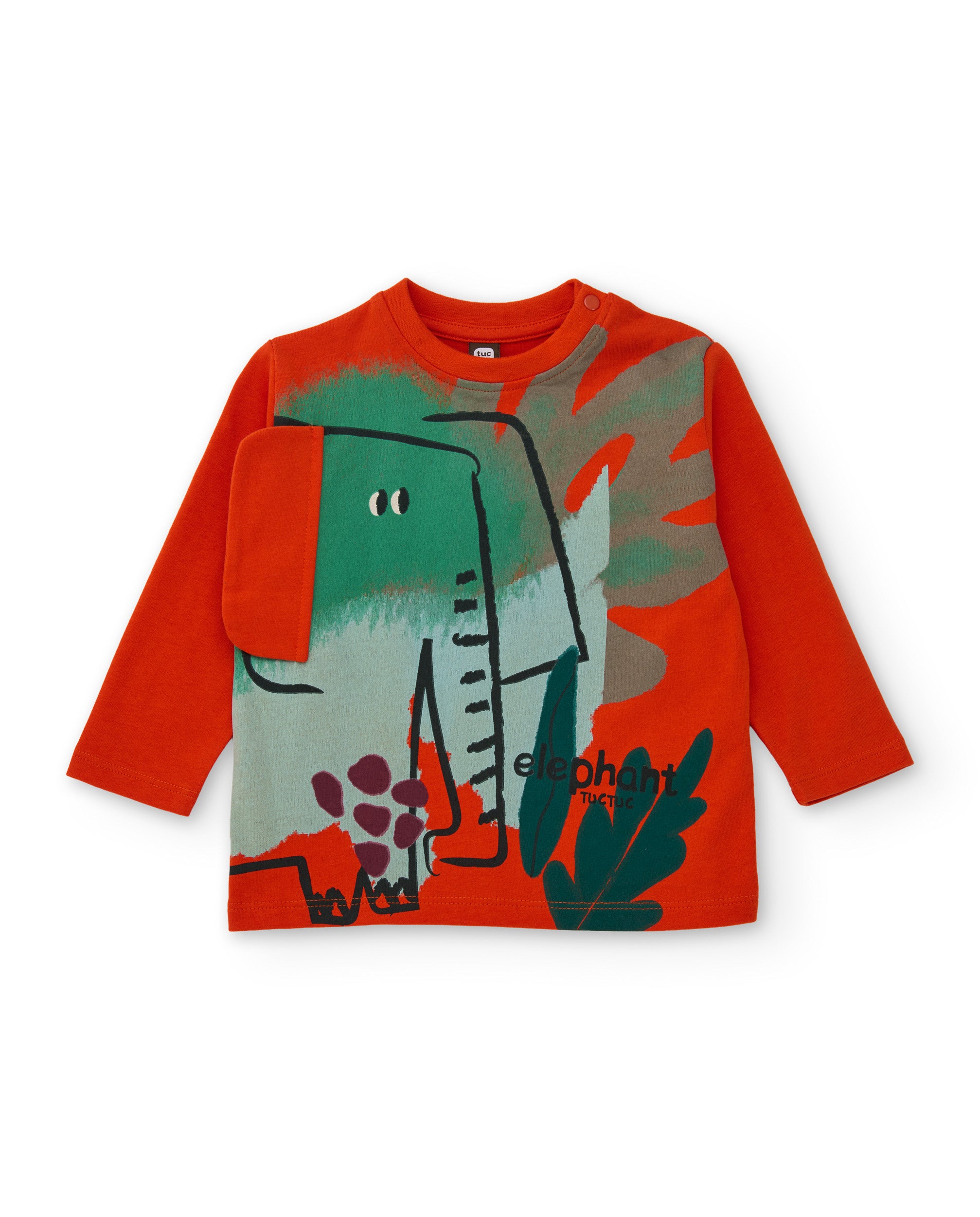 Camiseta de niño de punto con diseño de elefante y manga larga