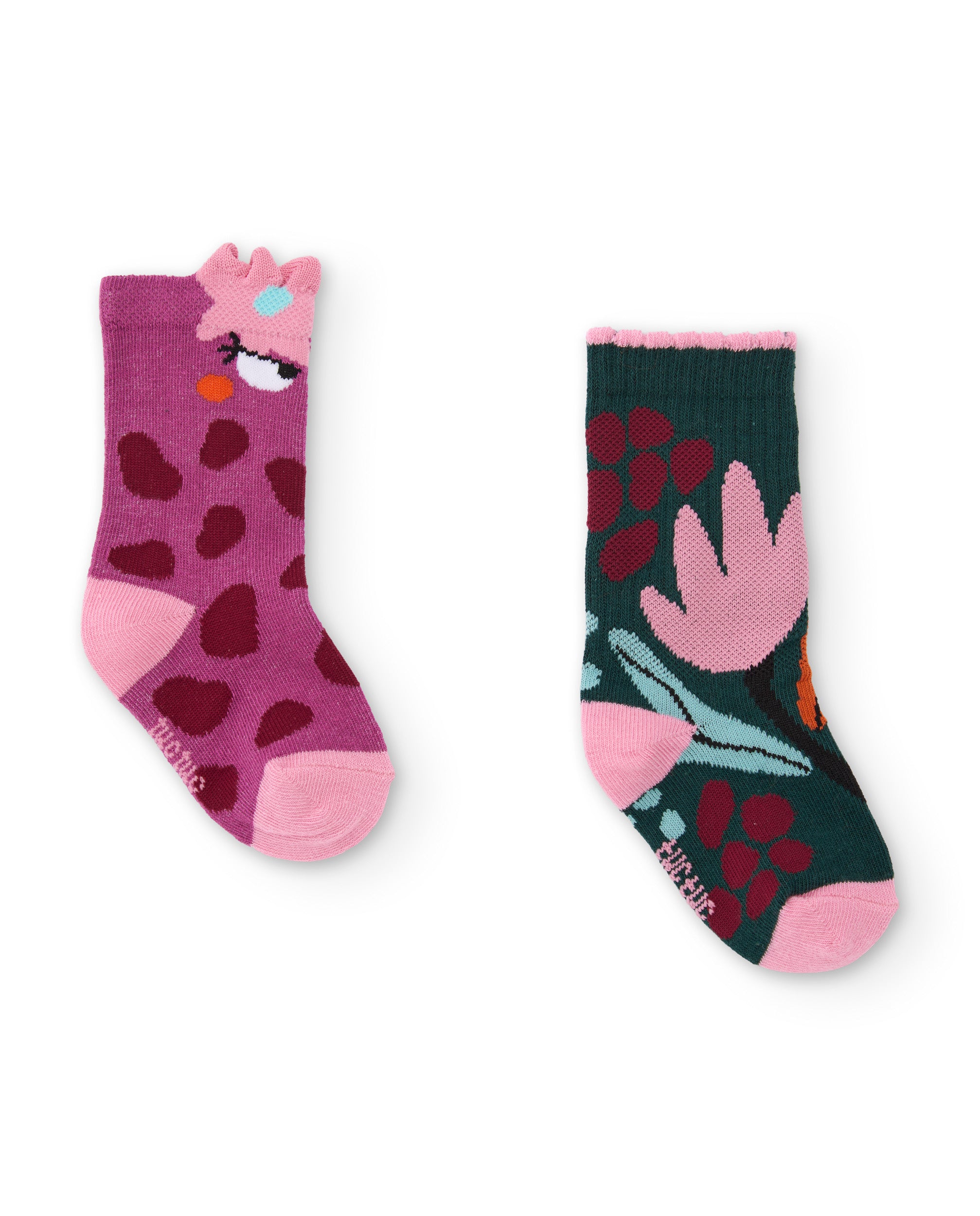 Set de calcetines de niña con diseños divertidos y detalles de corazones
