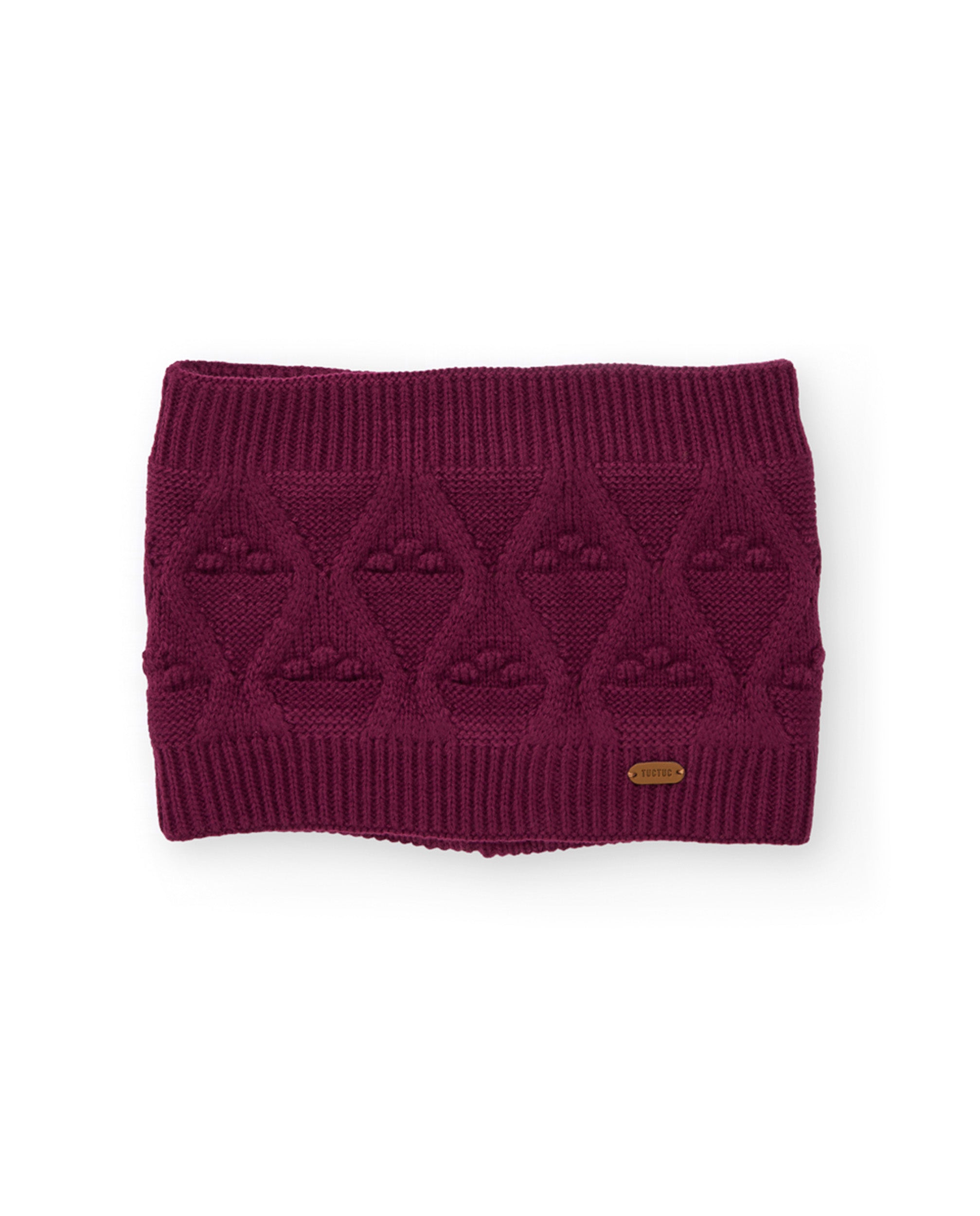 Braga de cuello de niña de tricot con diseño geométrico y tacto cálido