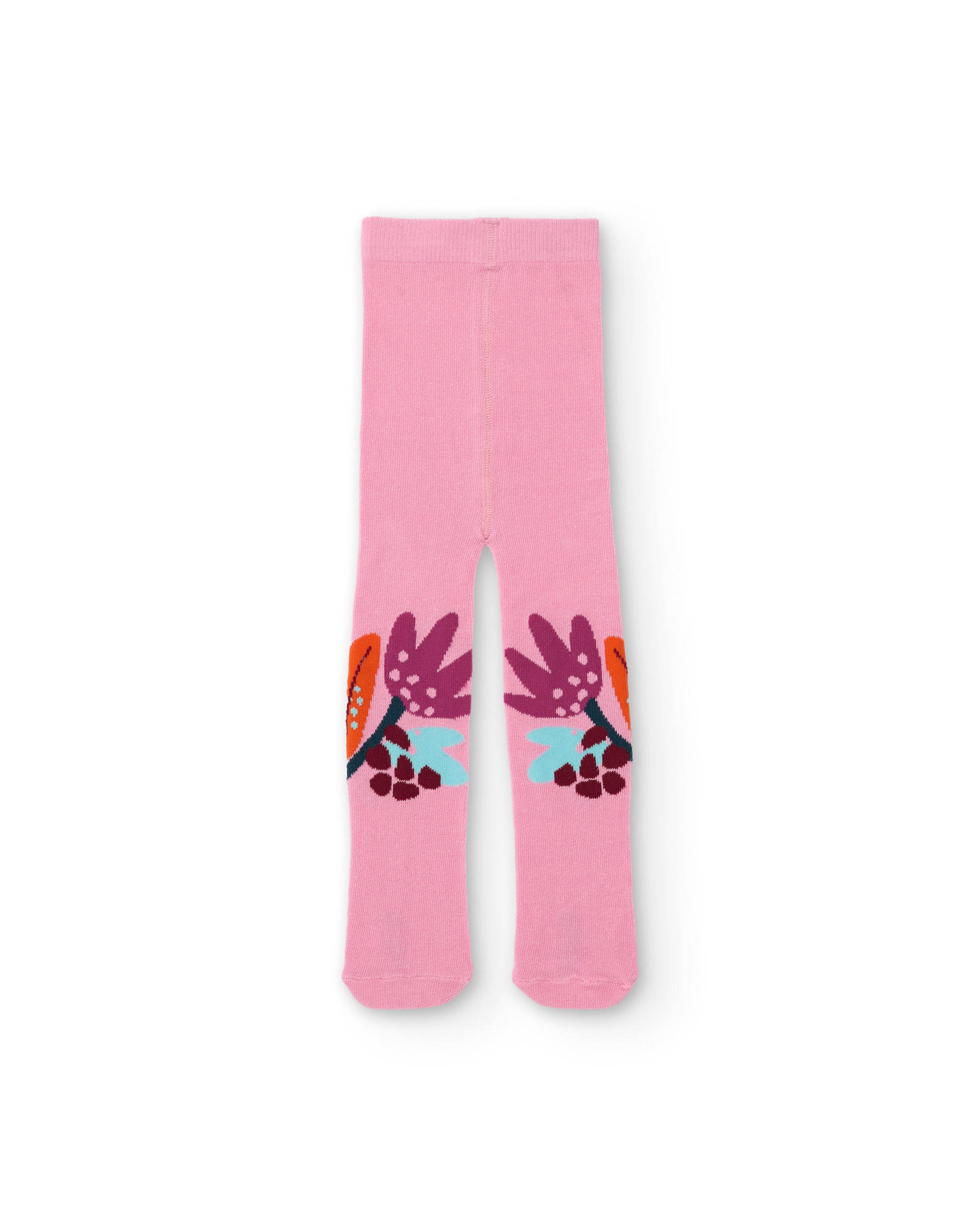 Leotardos de niña de punto con estampado floral y tejido cómodo