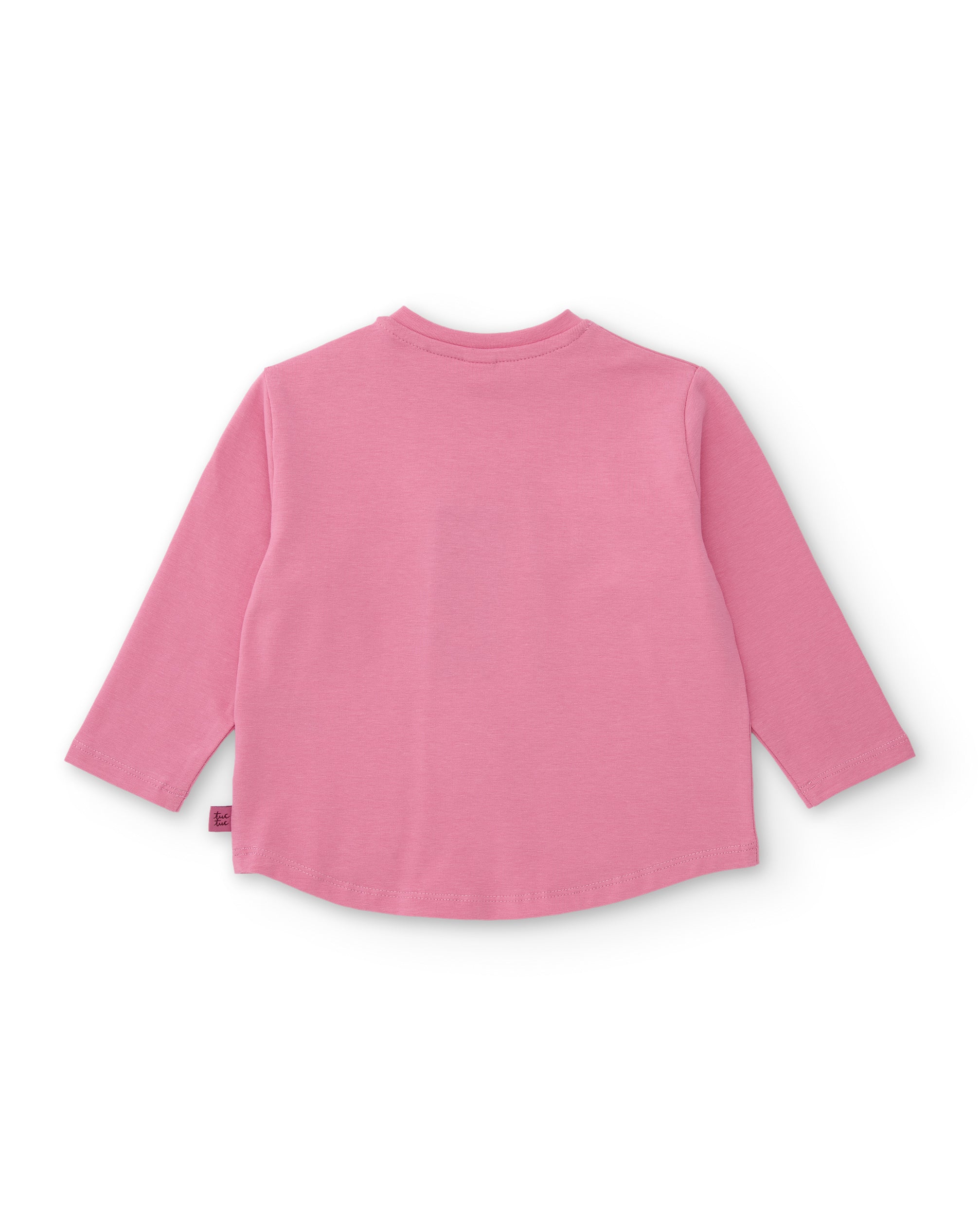 Camiseta de niña de punto con estampado floral y dibujo de jirafa