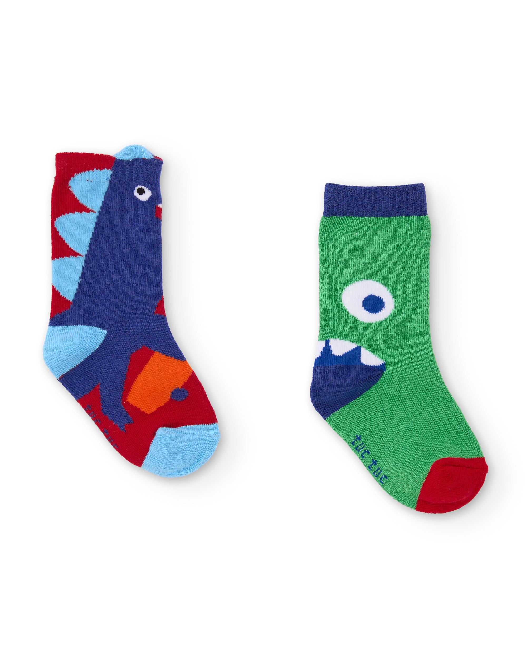 Set de calcetines de niño con estampado de dinosaurios y mezcla de algodón