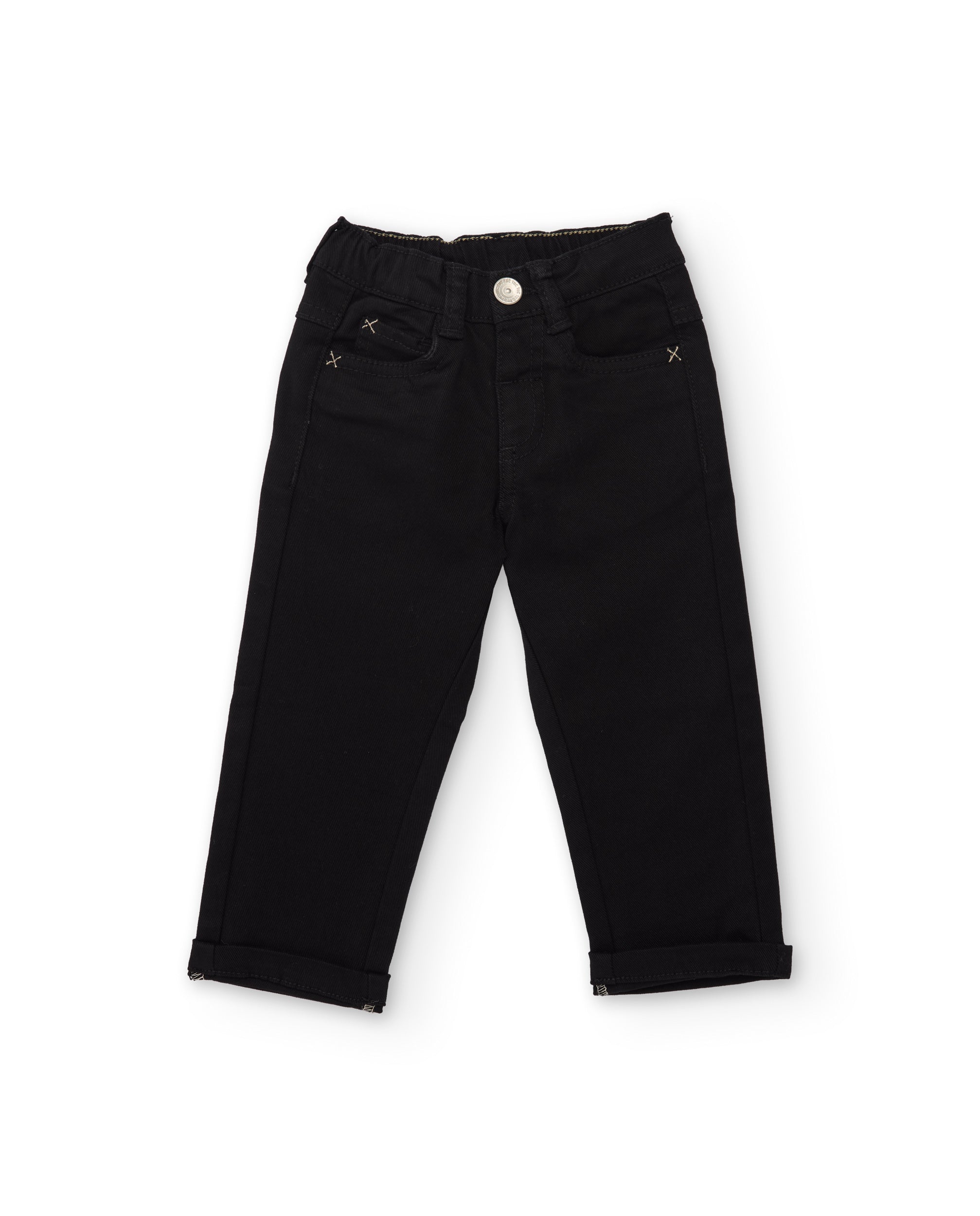 Pantalón de niño de sarga con cintura ajustable y diseño versátil