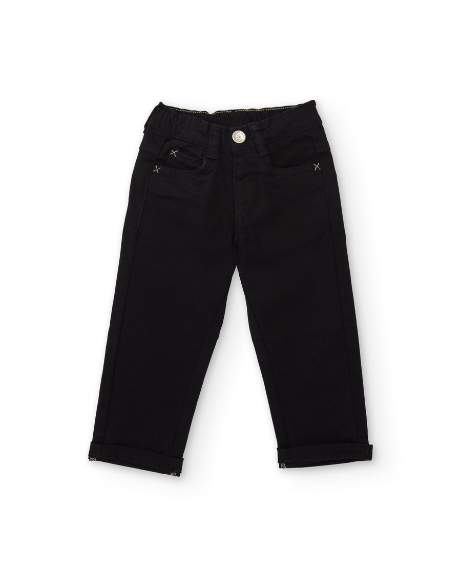 Pantalón de niño de sarga con cintura ajustable y diseño versátil