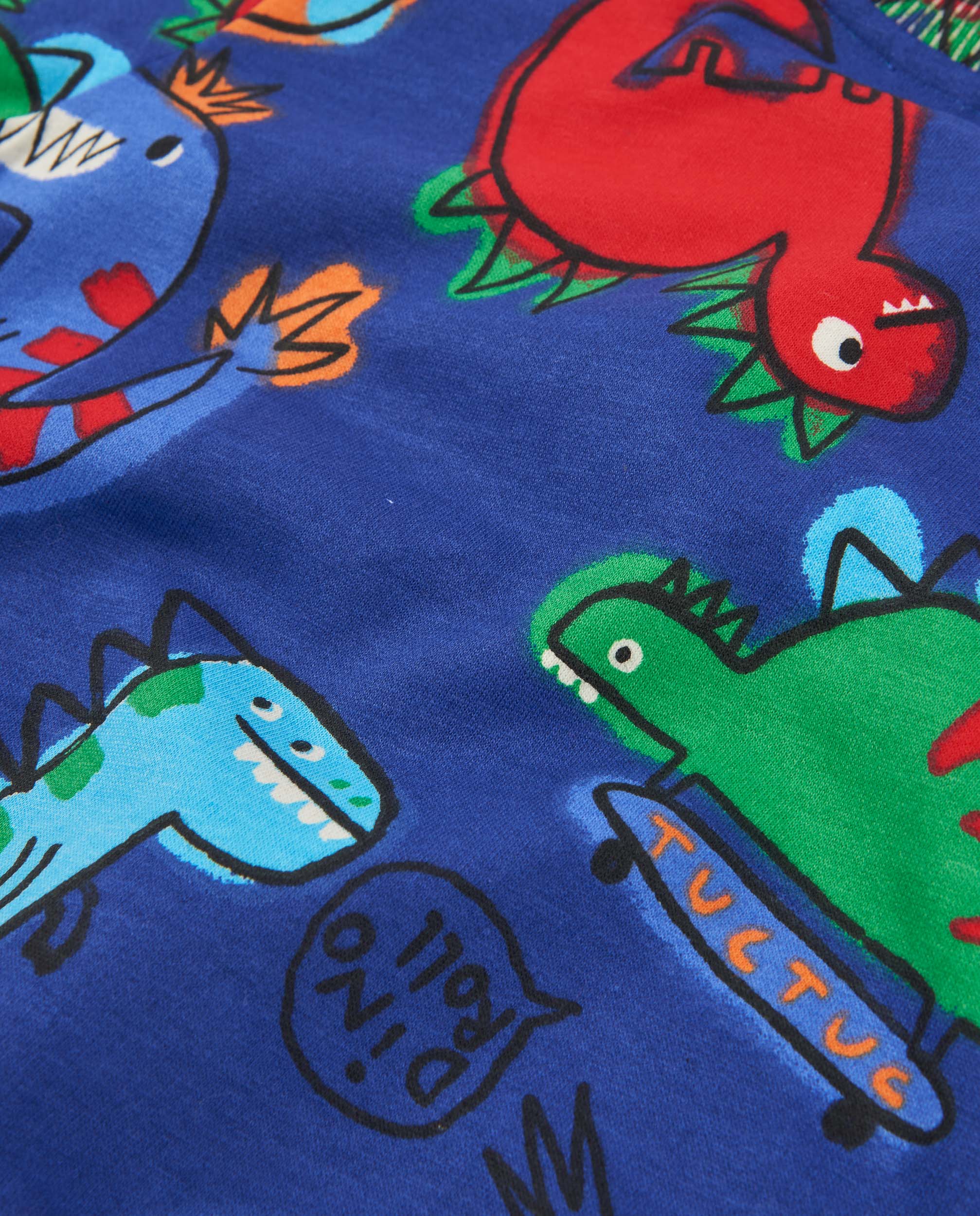 Sudadera de niño de felpa con print de dinosaurios y colores vivos