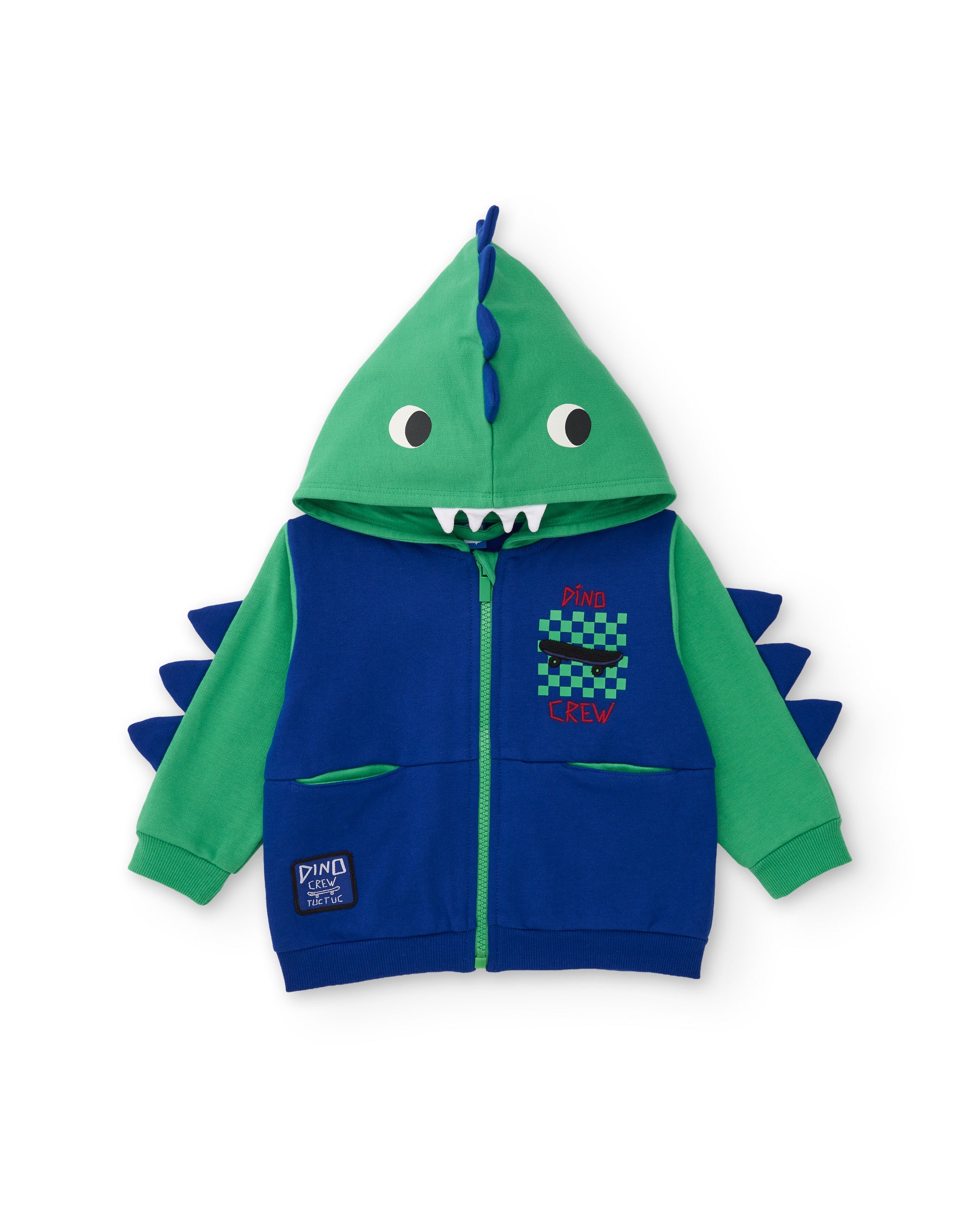 Conjunto de niño de felpa con sudadera de cremallera y pantalón estampado