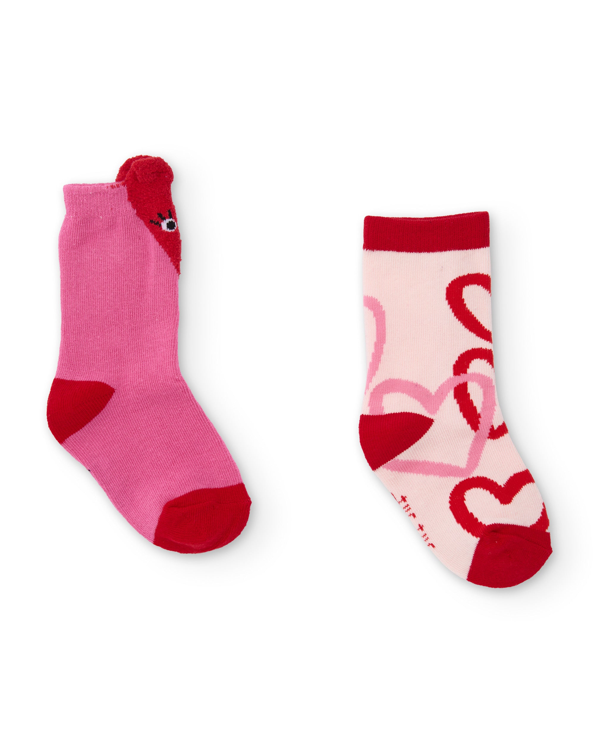 Set di calzini da bambina con stampa di cuori e colori vivaci