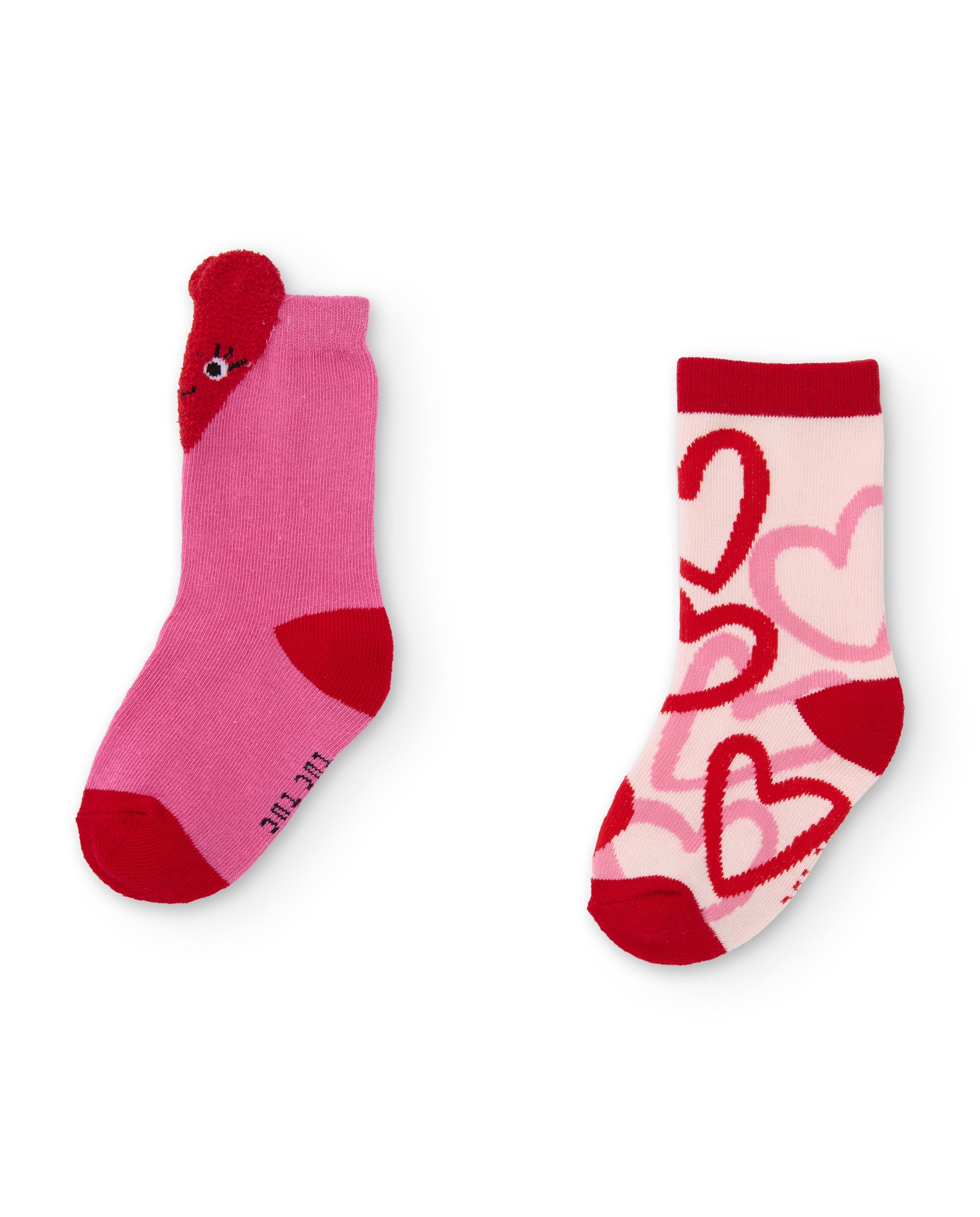 Set di calzini da bambina con stampa di cuori e colori vivaci