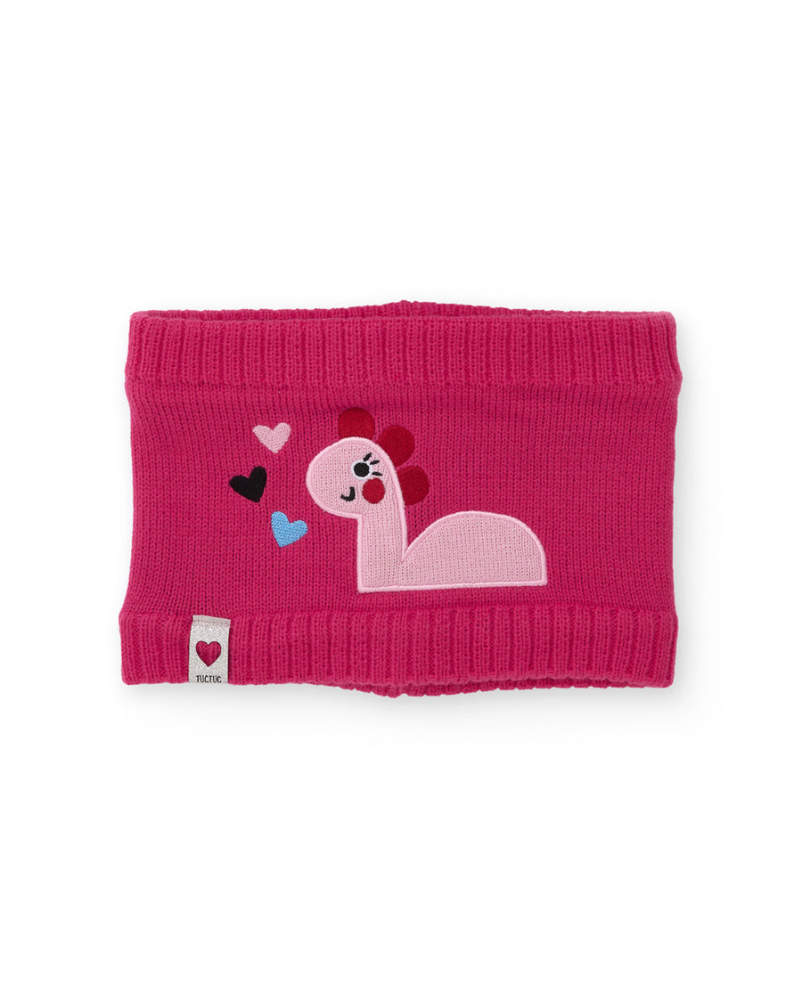 Girls’ knitted neck warmer with a fun design and warm fabric