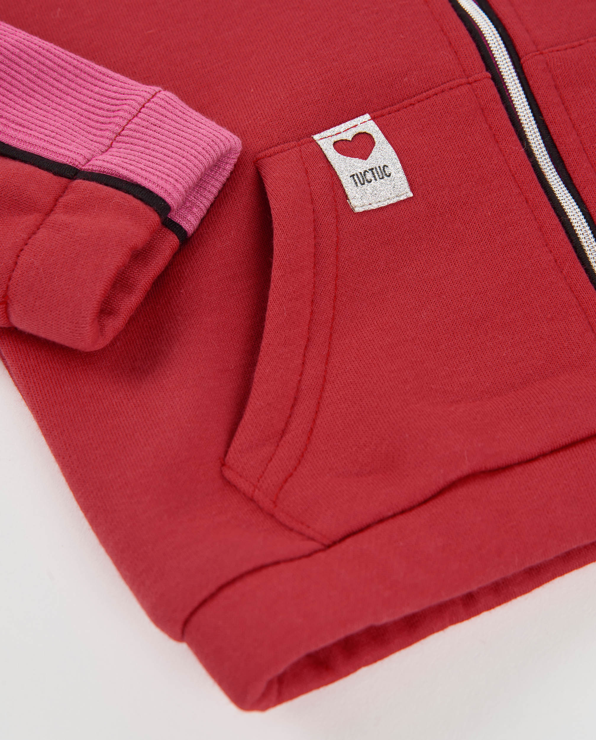 Sudadera de niña de felpa con cremallera y tacto suave