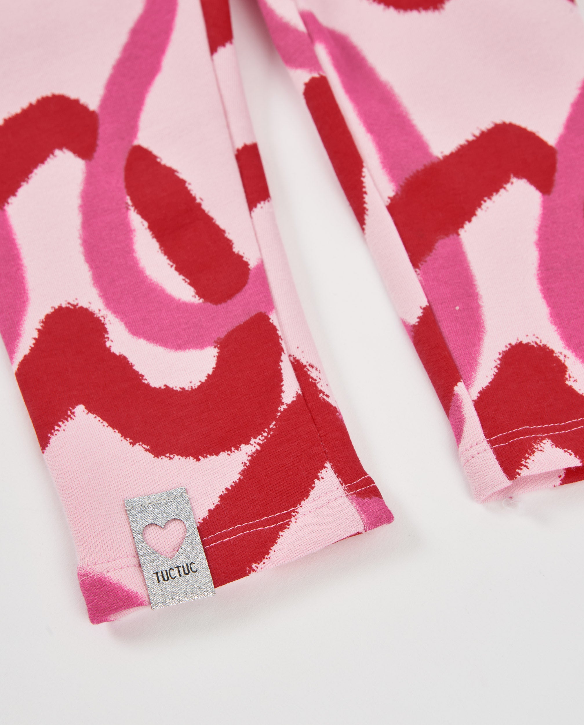Legging de niña de felpa con estampado de corazones y ajuste cómodo