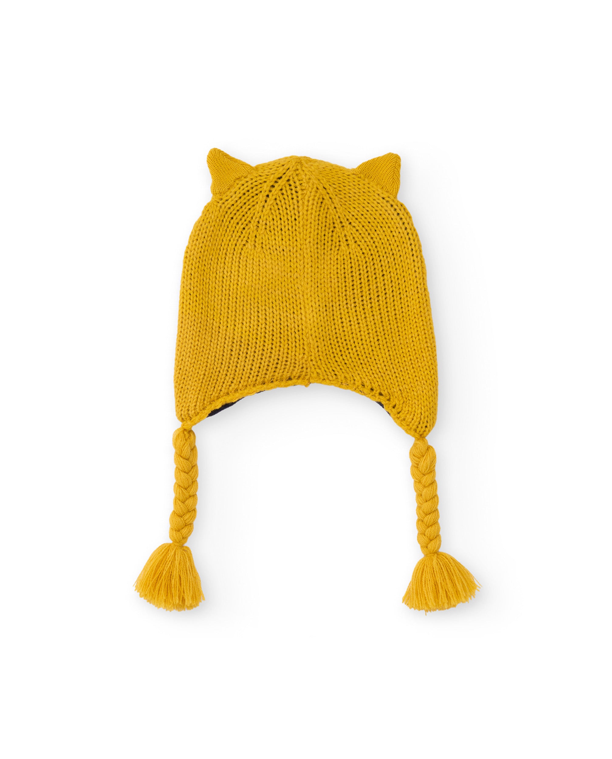 Gorro de niño de tricot con orejas y diseño de tigre