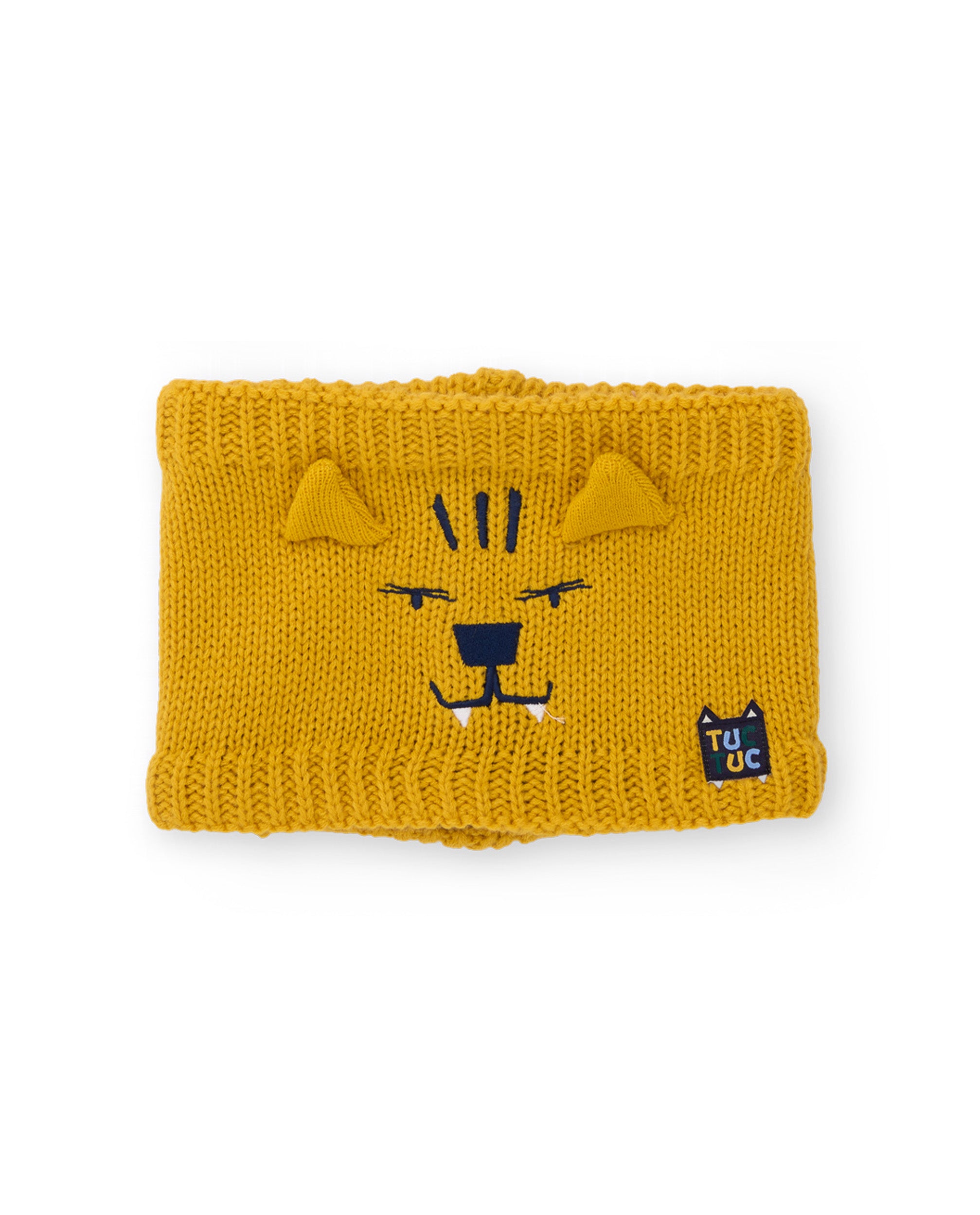 Braga de cuello de niño de tricot con diseño de tigre y tejido cálido