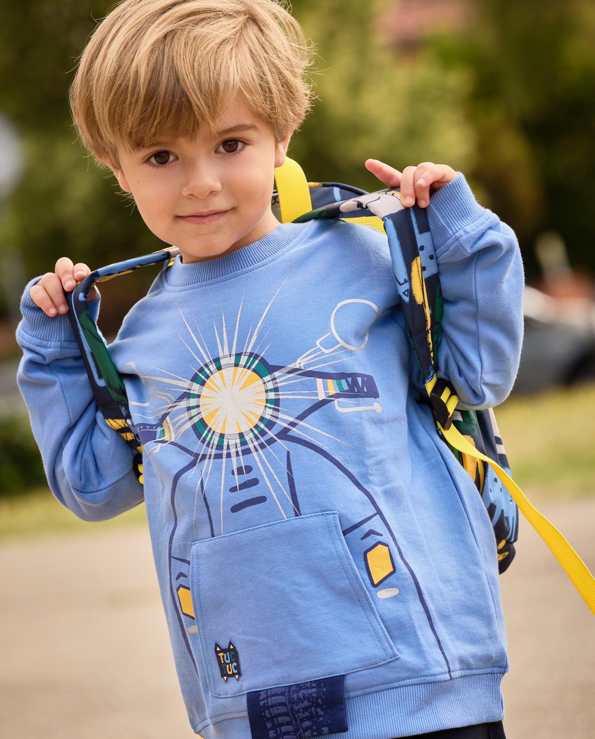 Sudadera de niño de felpa con diseño de vespa y tejido cálido