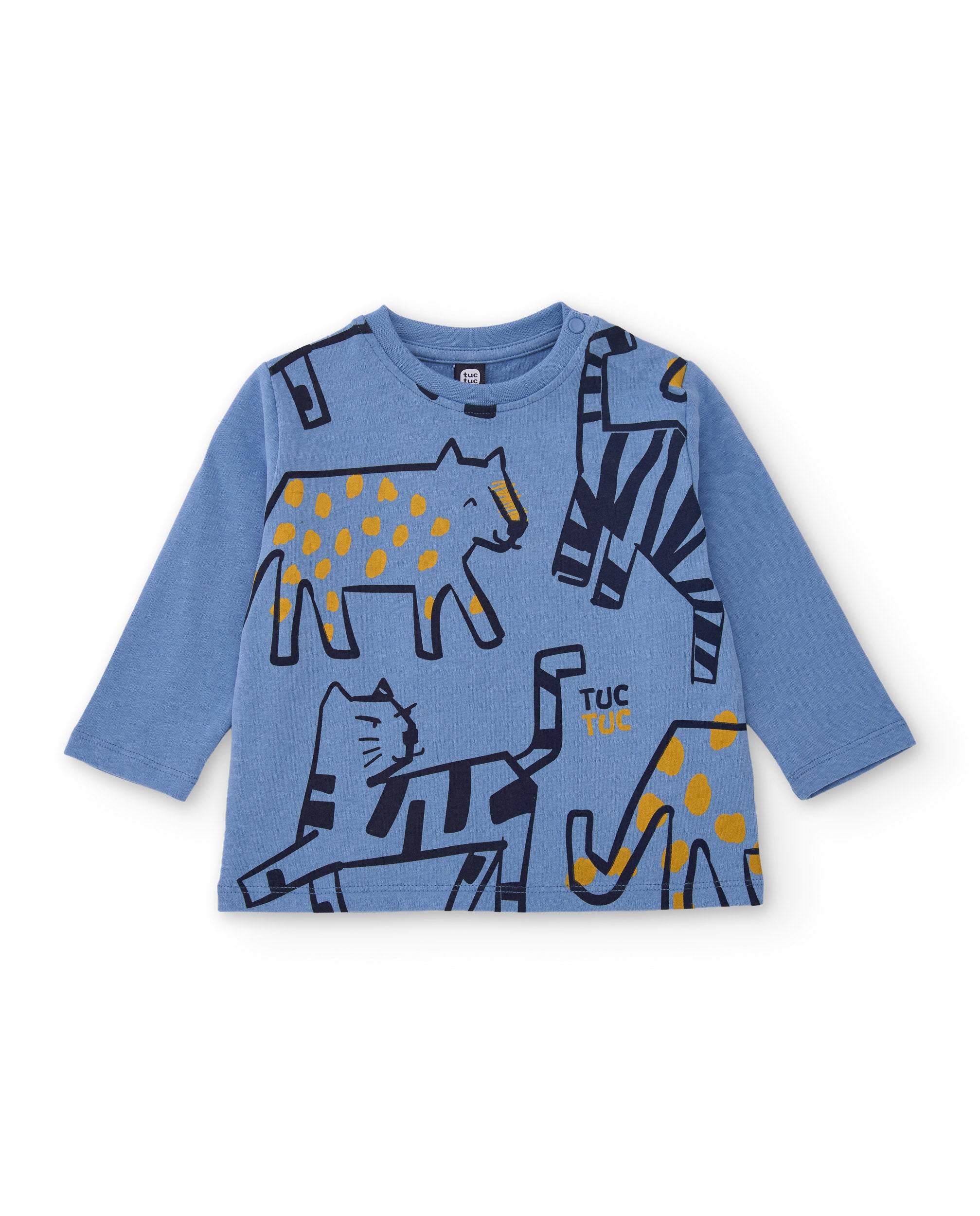 Camiseta de niño de punto con diseño integral de tigres