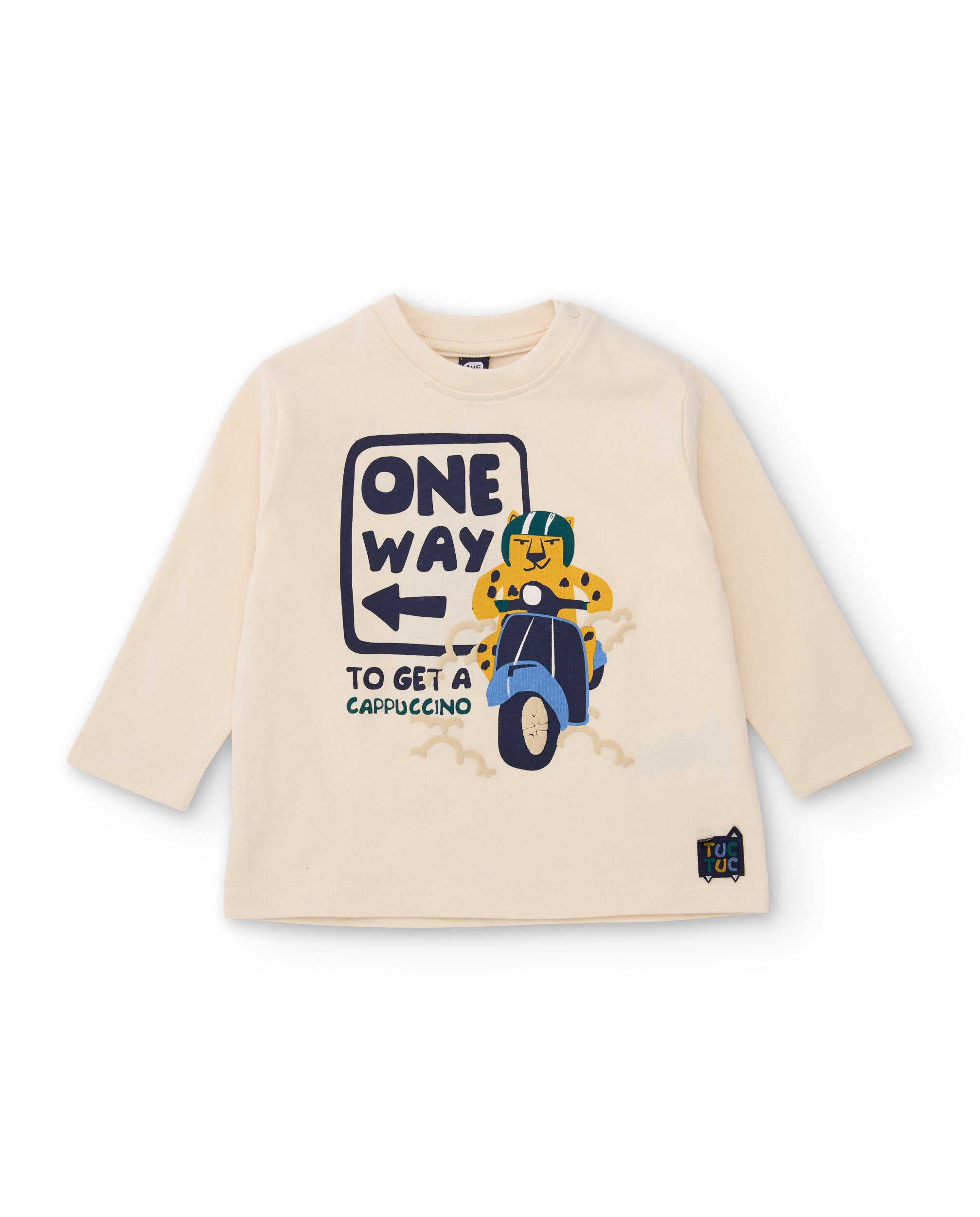 Camiseta de niño de punto con ilustración divertida y manga larga