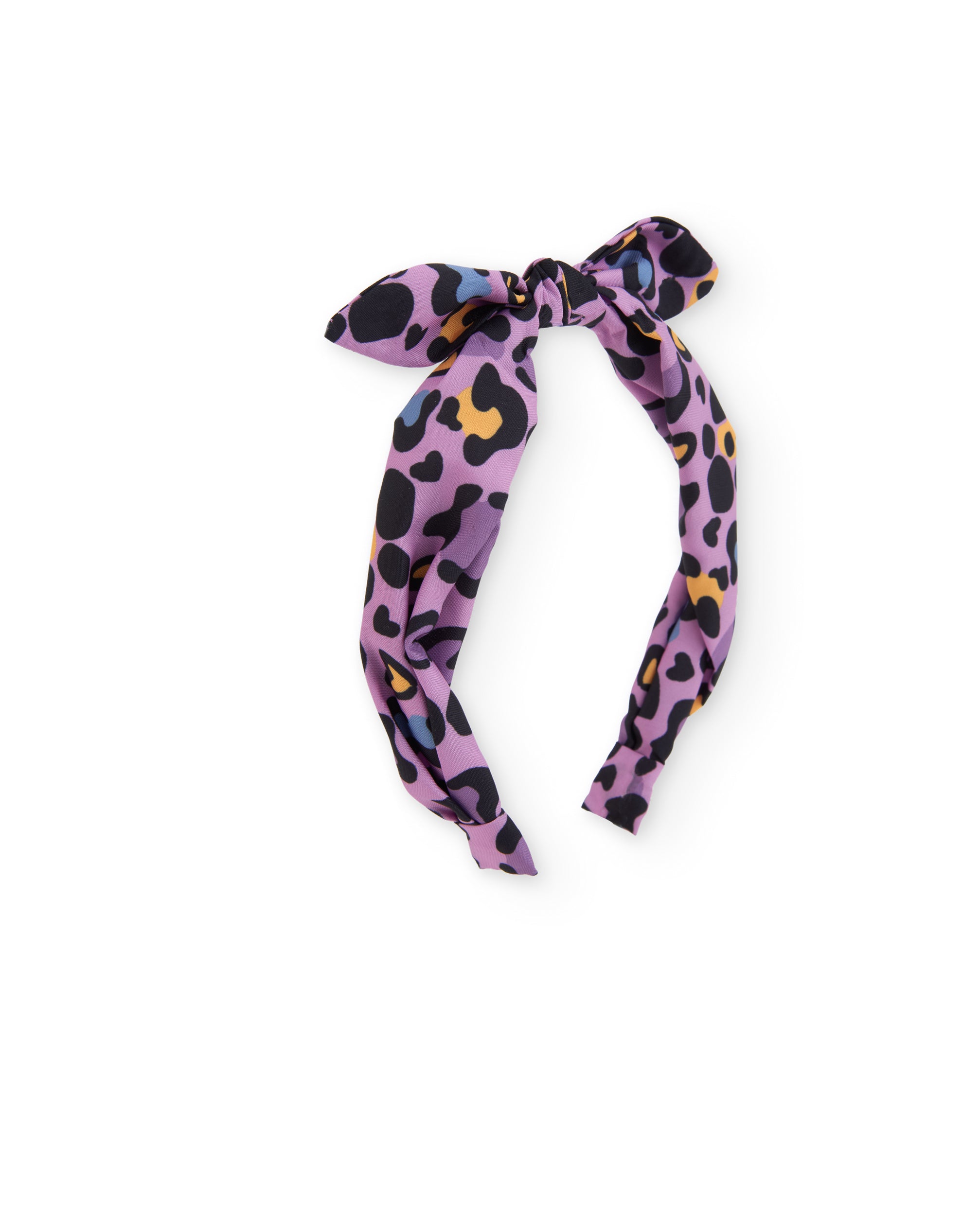 Diadema de niña rígida con estampado animal print y nudo