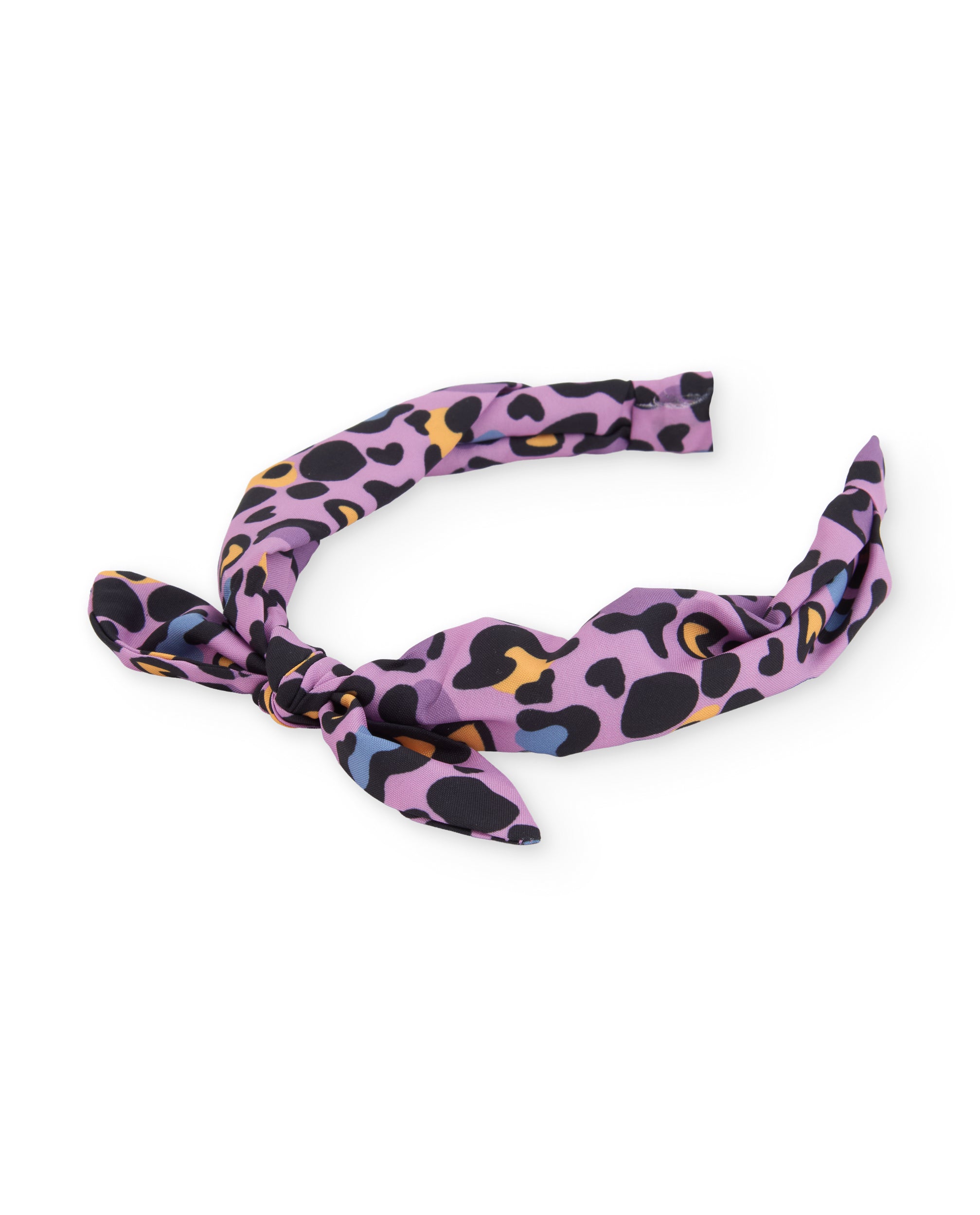 Diadema de niña rígida con estampado animal print y nudo