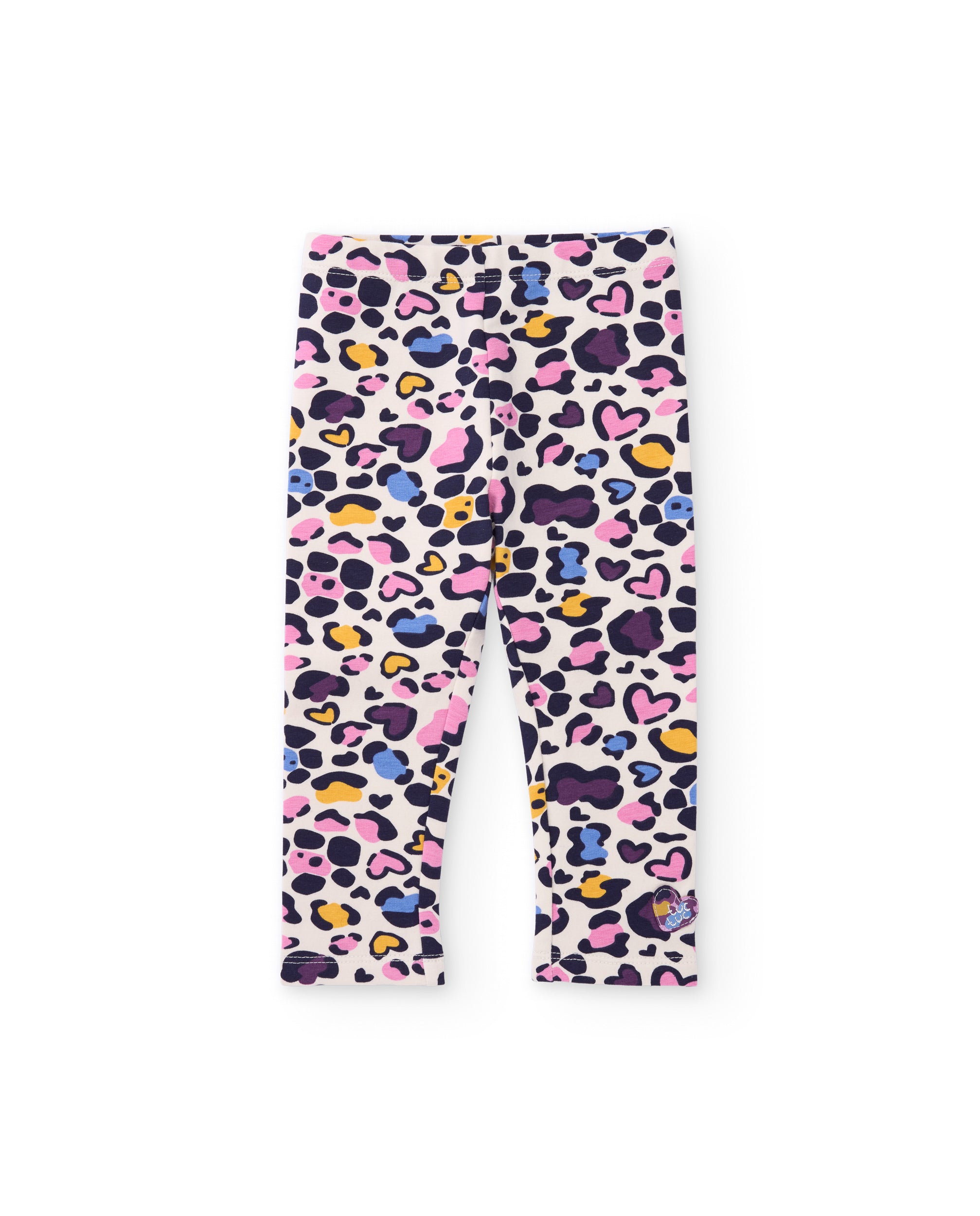 Conjunto de niña de felpa con sudadera con lazada y leggings estampados