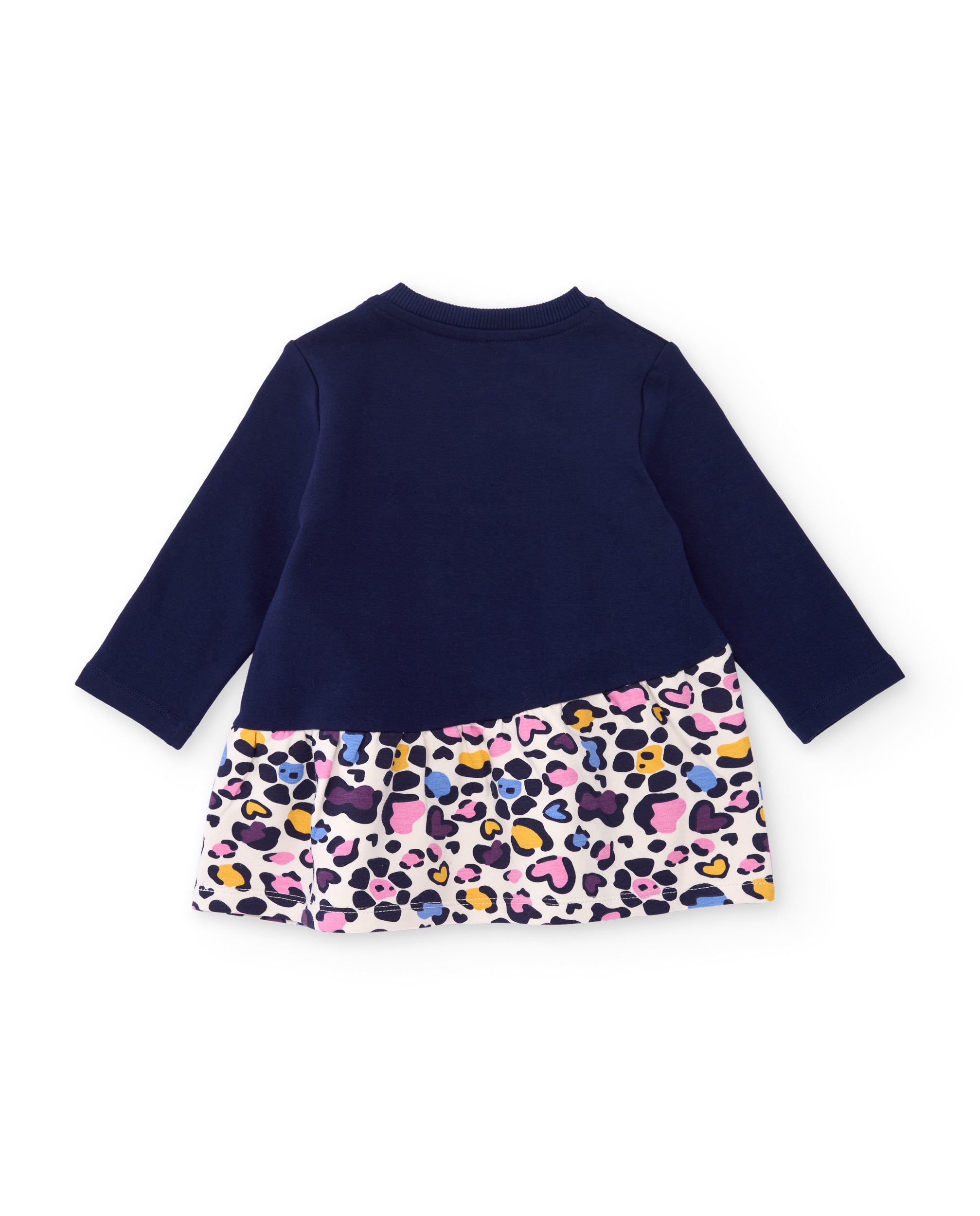 Vestido de niña de felpa con estampado de letras y tejido cálido