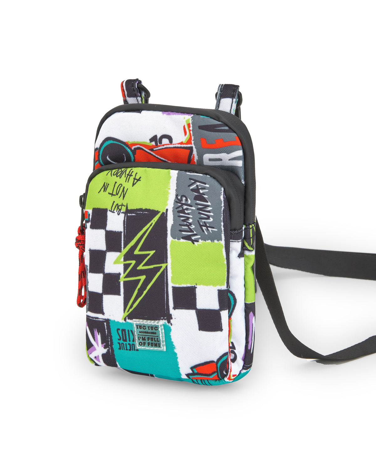 Bolso móvil negro niño Race Car