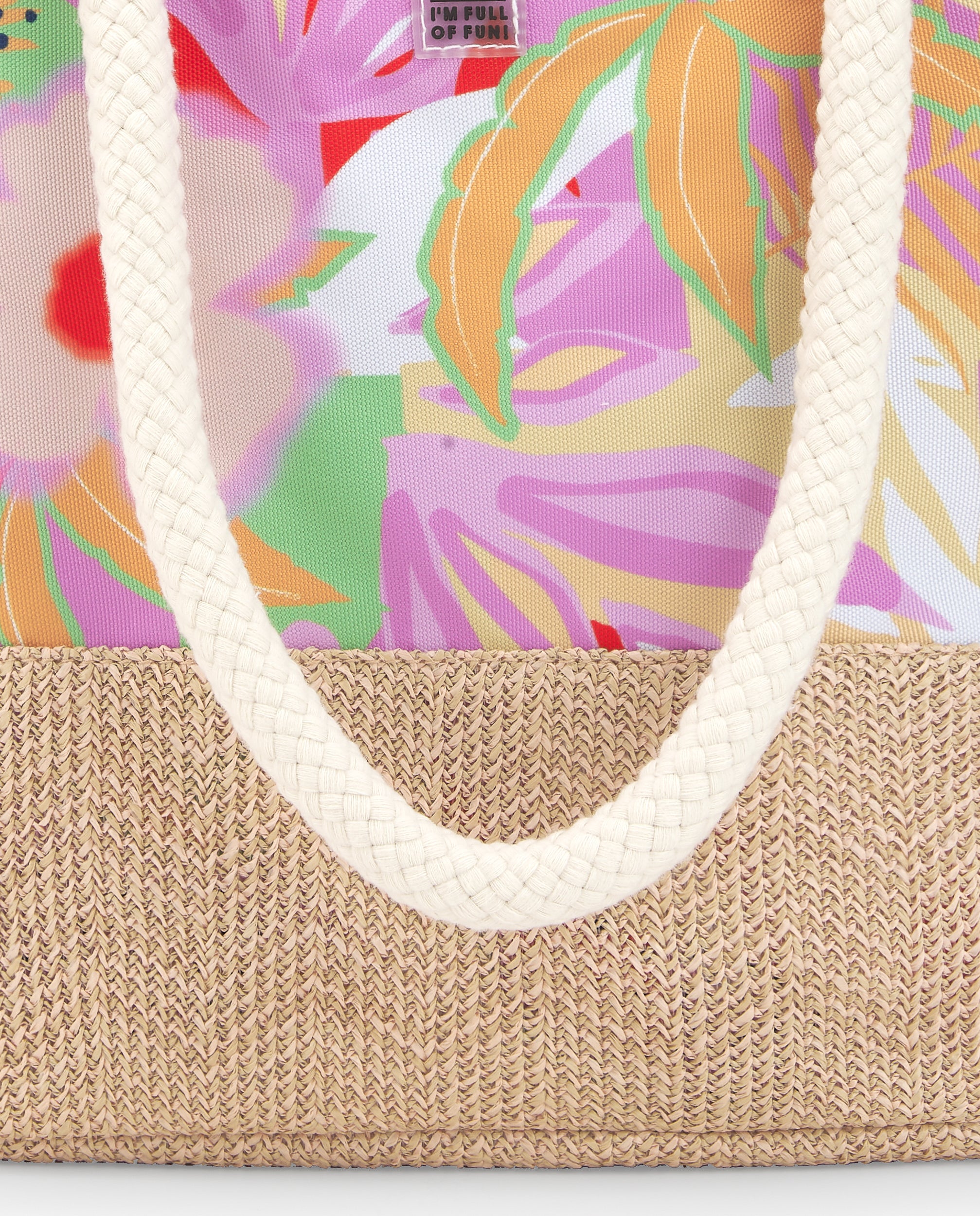 Bolso rafia estampado niña Paradise Beach