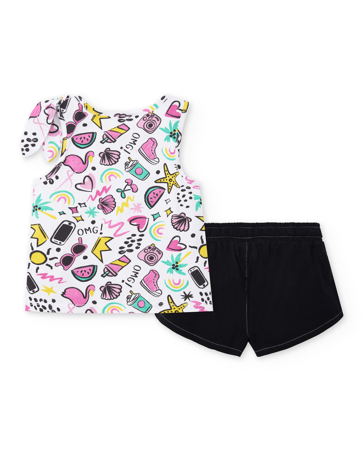 Conjunto punto blanco negro niña Flamingo Mood