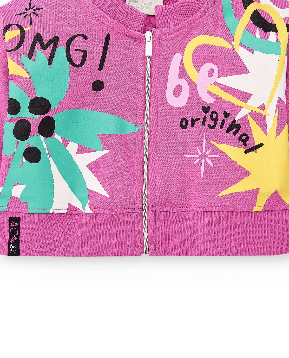 Chaqueta felpa lila niña Flamingo Mood