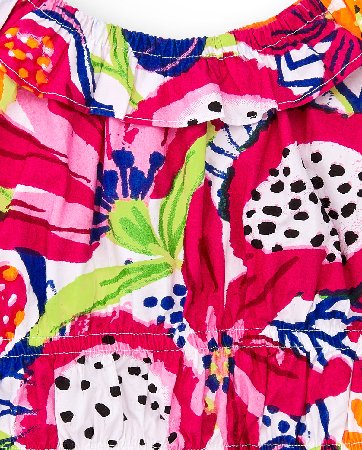 Blusa popelín fucsia niña Acid Bloom