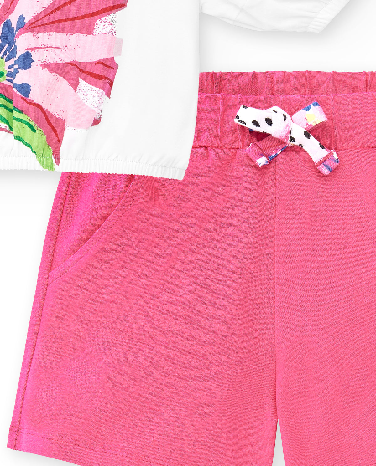 Conjunto punto blanco fucsia niña Acid Bloom
