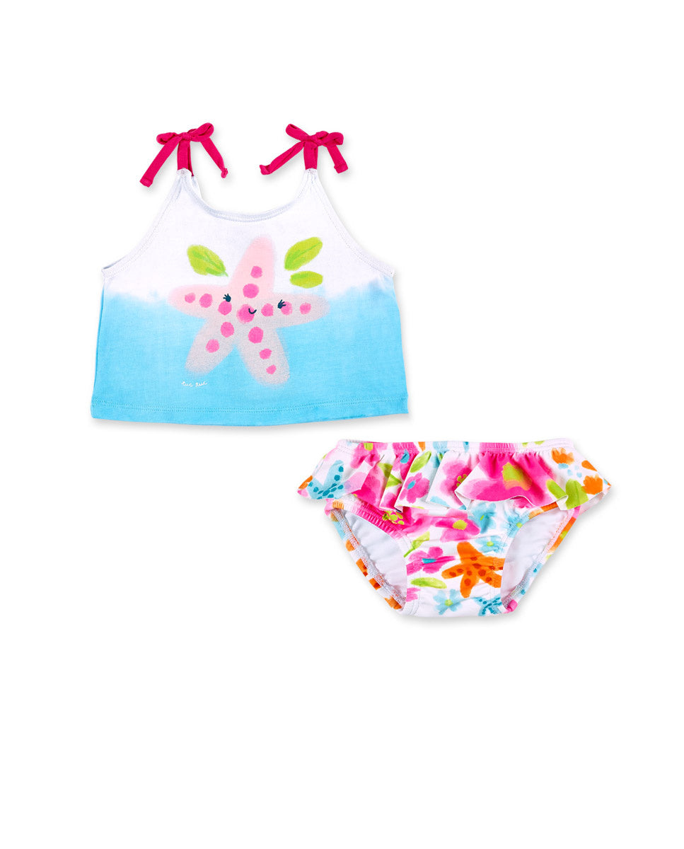 Conjunto baño azul niña Over the Rainbow