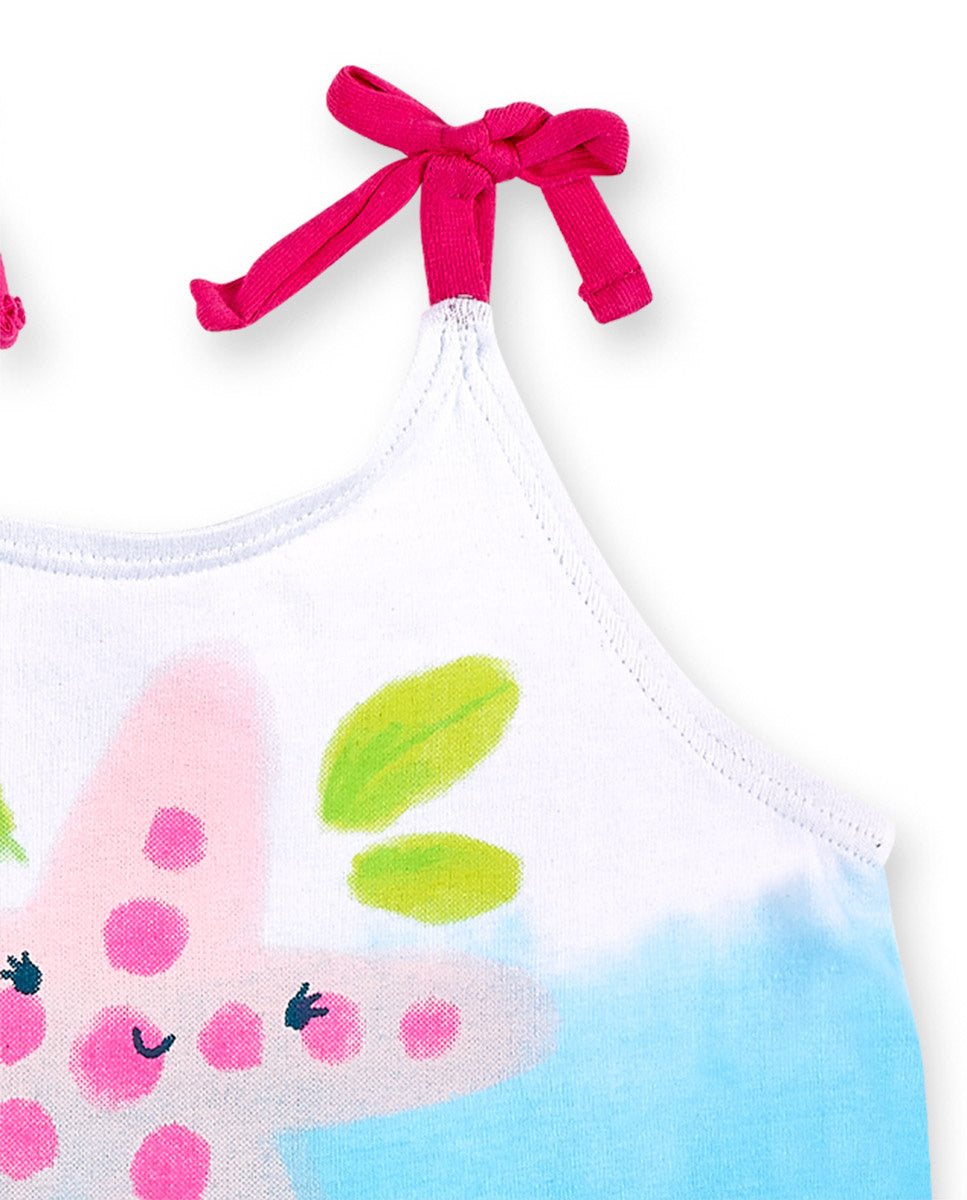Conjunto baño azul niña Over the Rainbow