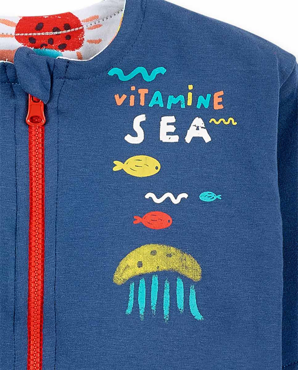 Conjunto reversible punto azul niño Frutti