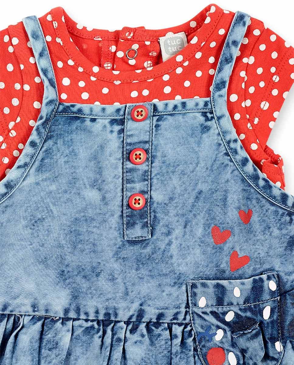 Conjunto denim azul niña Frutti