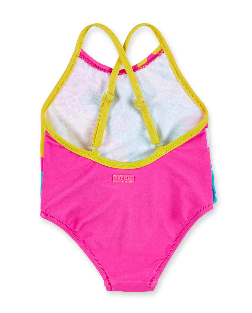 Bañador rosa niña Laguna Beach