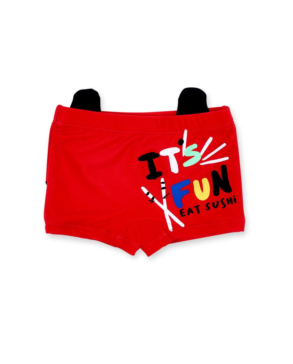 Bañador boxer rojo niño Hey Sushi