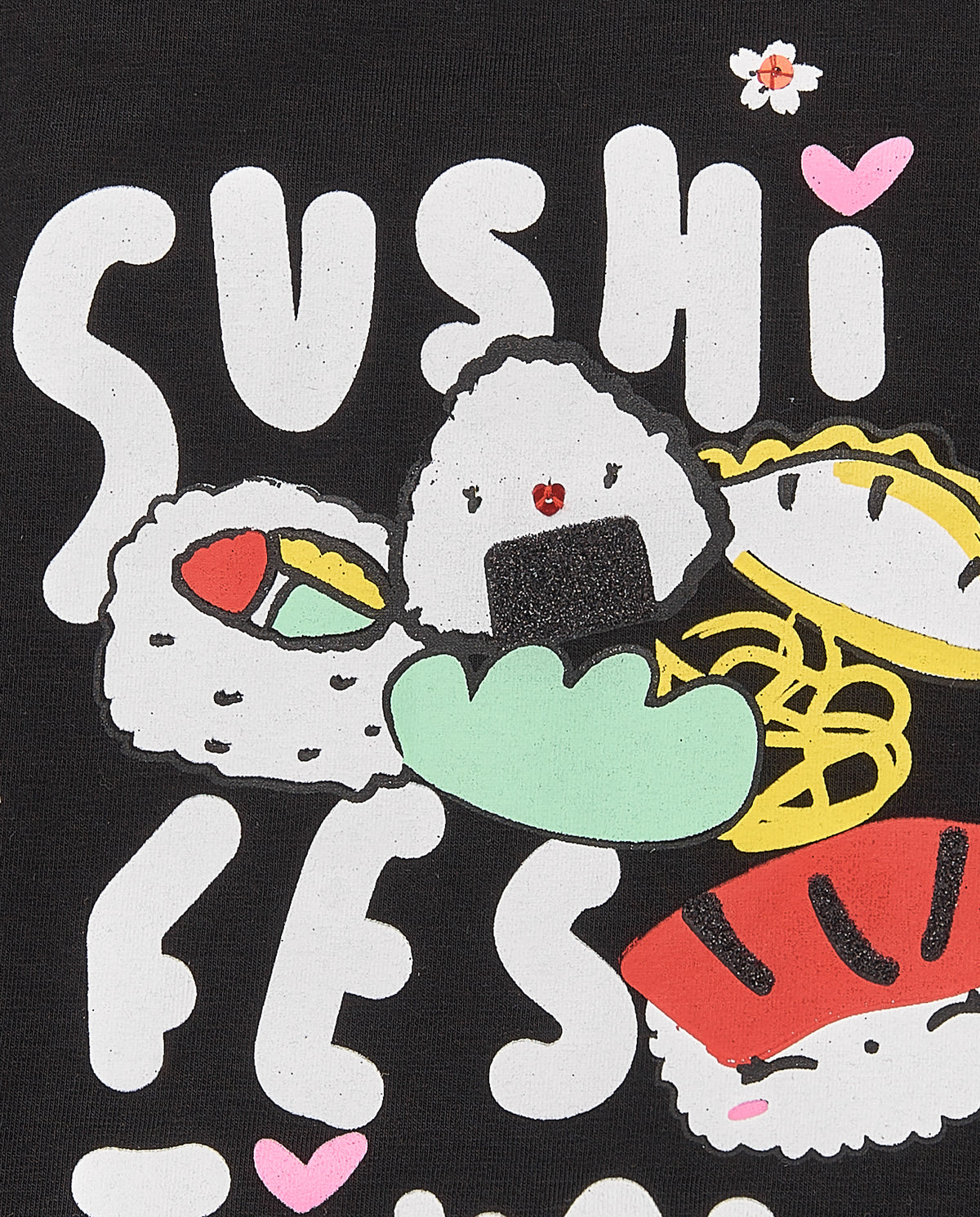 Camiseta punto negro niña Hey Sushi