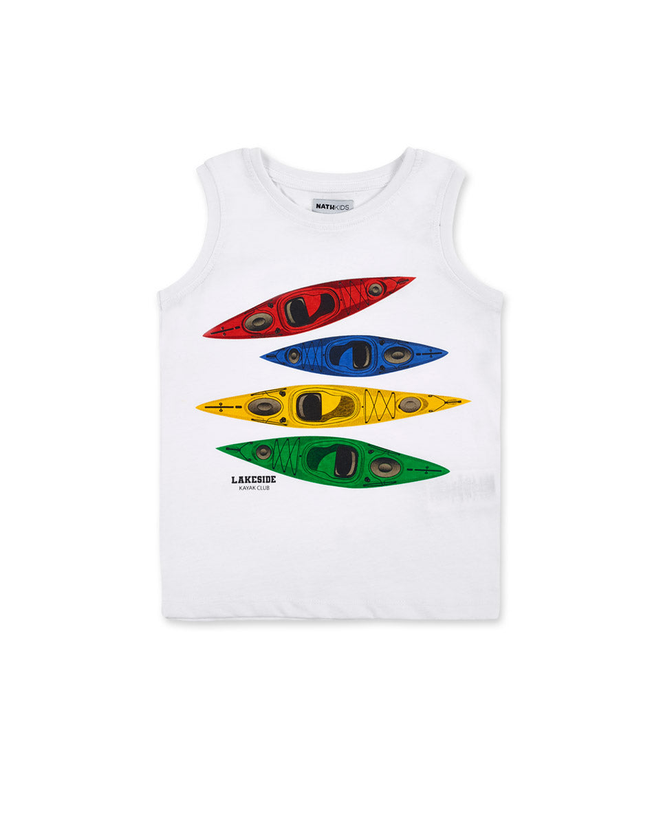 Camiseta tirantes punto blanco niño Kayak Club