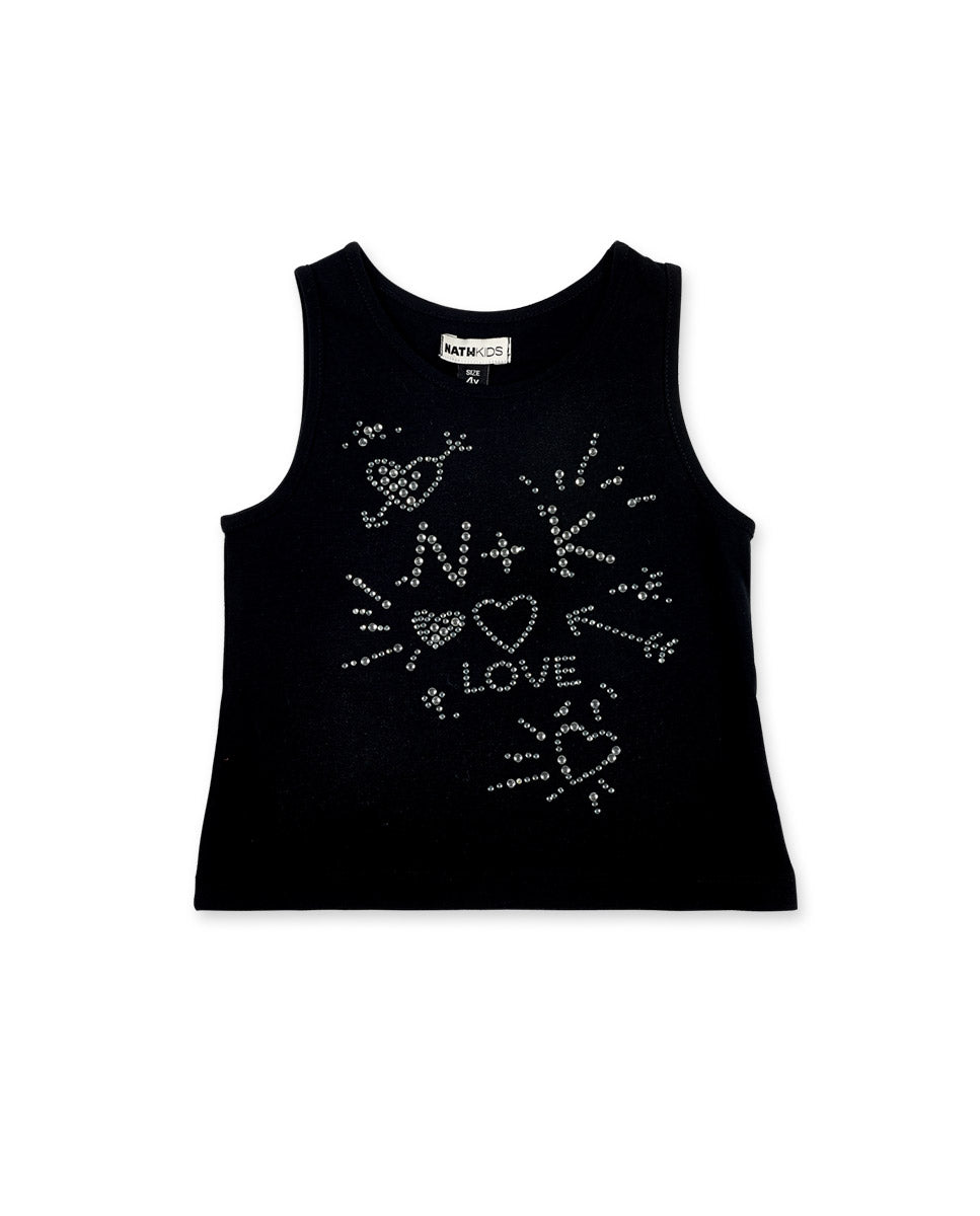Camiseta tirantes punto negro niña Ultimate City Chic
