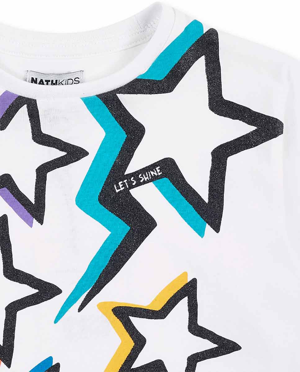 Camiseta punto blanco niña Summer Vibes