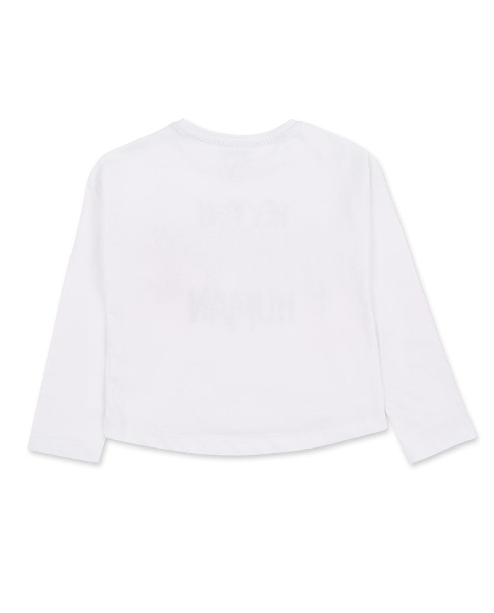 Camiseta larga punto blanco niña Happy Summer Vibes