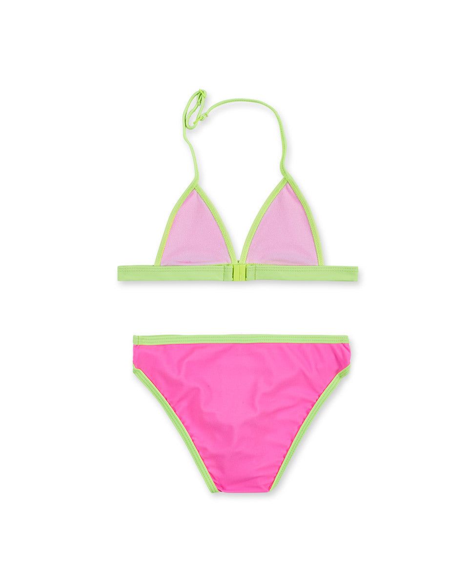 Bikini fucsia verde niña Neon Jungle