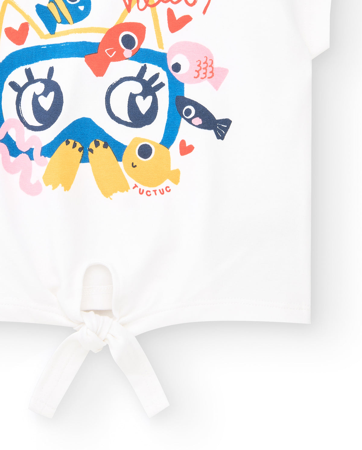 Camiseta punto manga corta para niña en blanco colección Salty