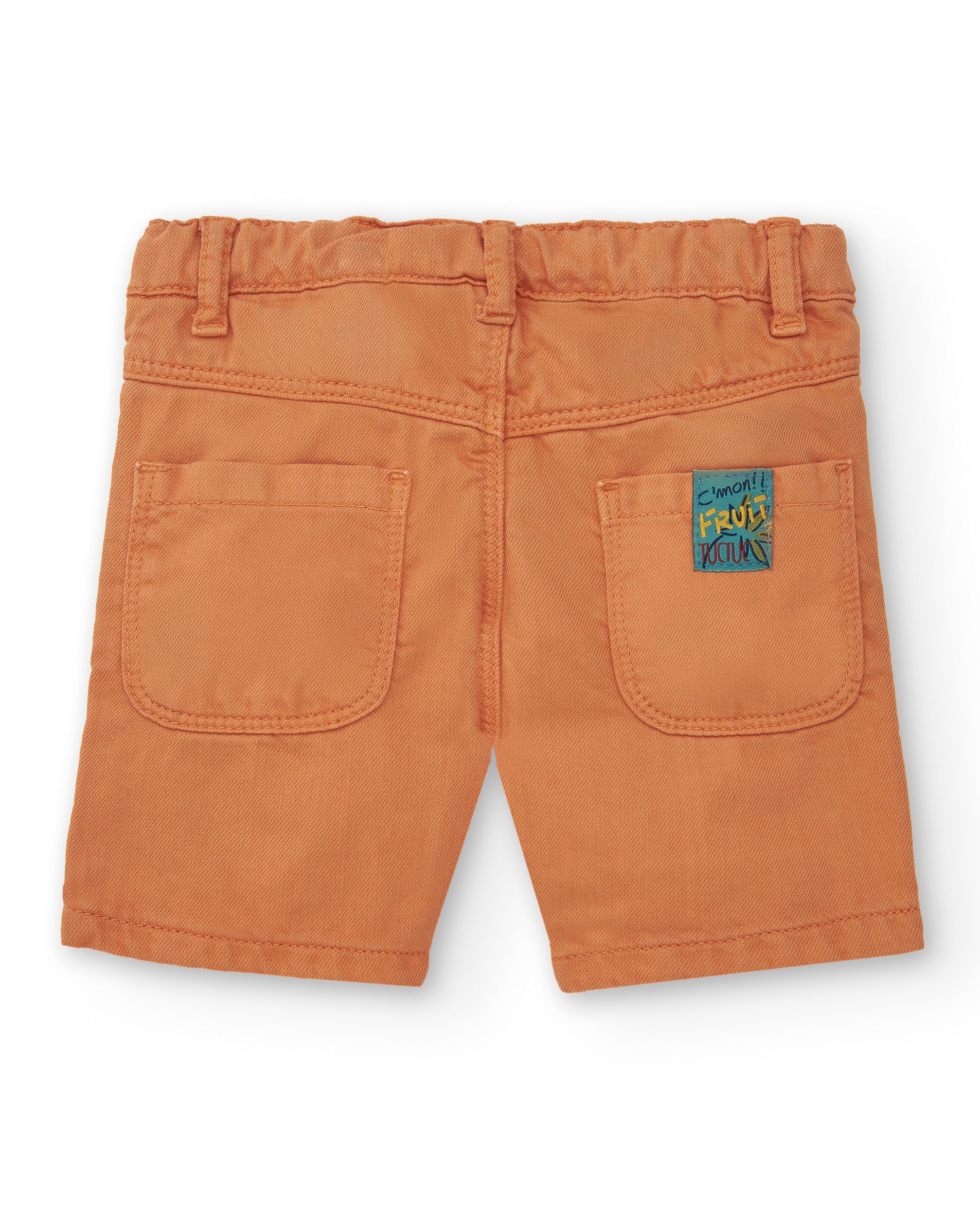 Bermudas de niño en color naranja con estampado de frutas