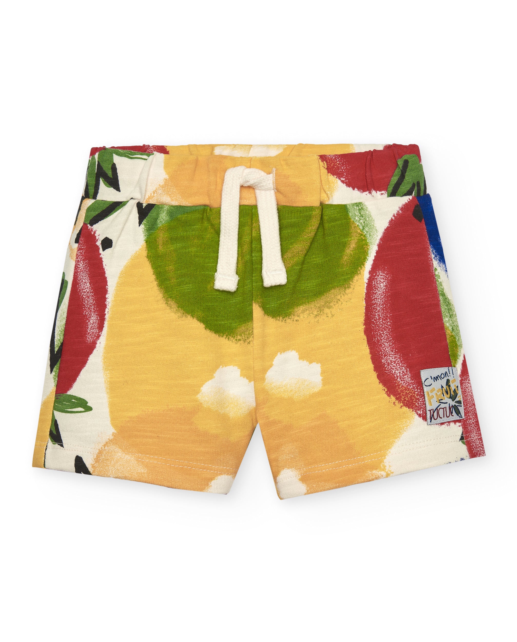 Bermuda felpa de niño en colores llamativos con estampado de