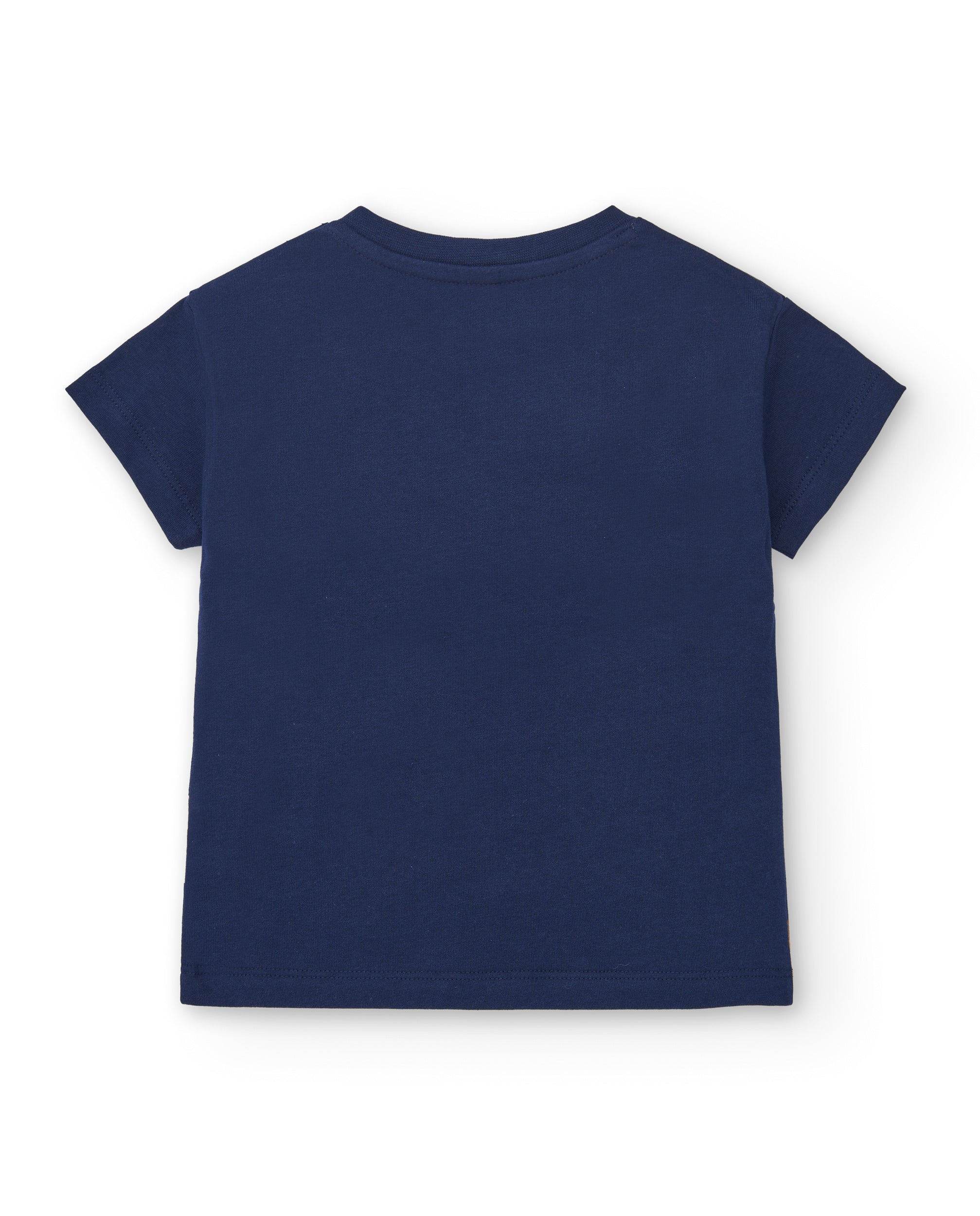 Camiseta de niño en azul marino con estampado de frutas